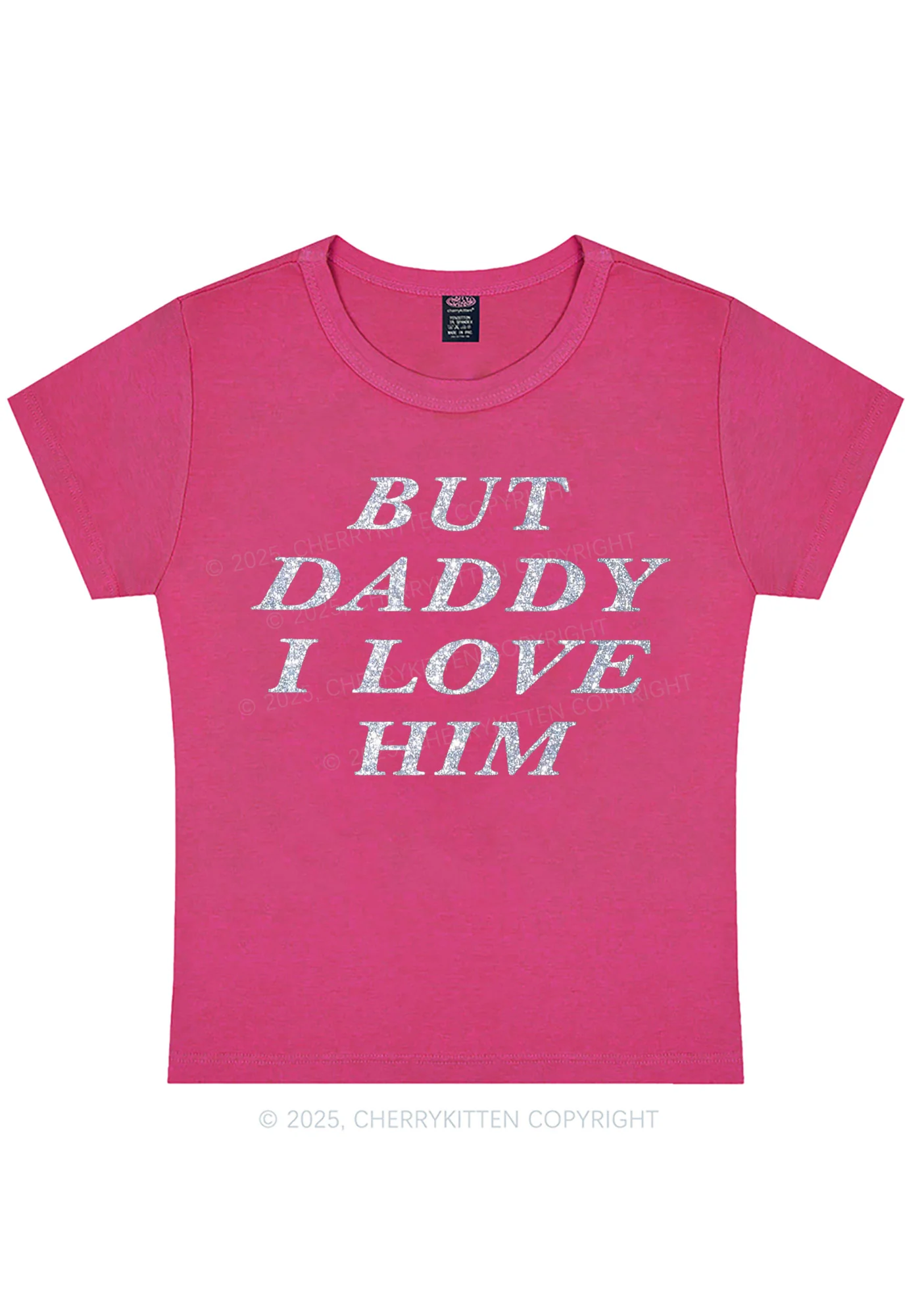 Glitter But Daddy I Love Him Y2K Baby Tee Cherrykitten - Image 9