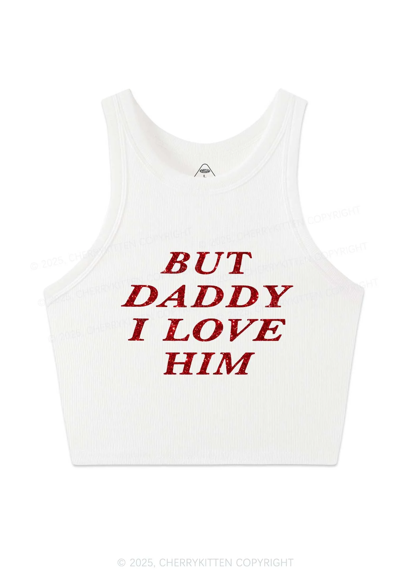 Glitter But Daddy I Love Him Y2K Crop Tank Top Cherrykitten - Image 4