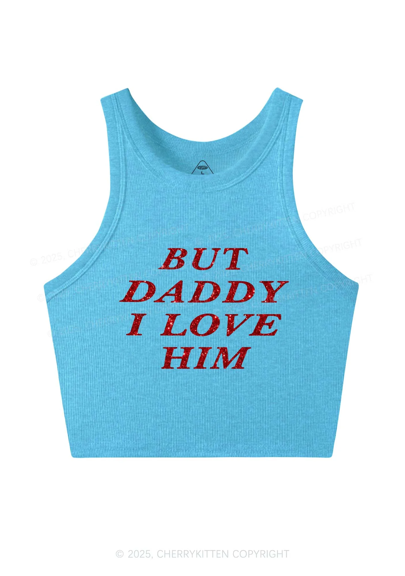 Glitter But Daddy I Love Him Y2K Crop Tank Top Cherrykitten - Image 6