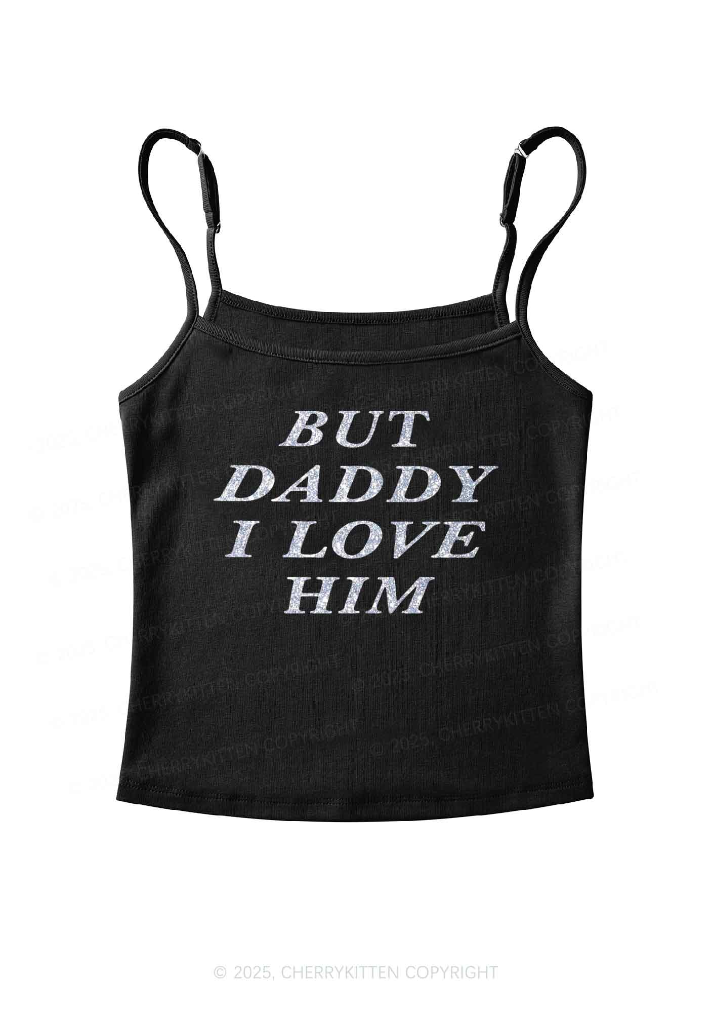 Glitter But Daddy I Love Him Y2K Spaghetti Strap Cami Cherrykitten - Image 4