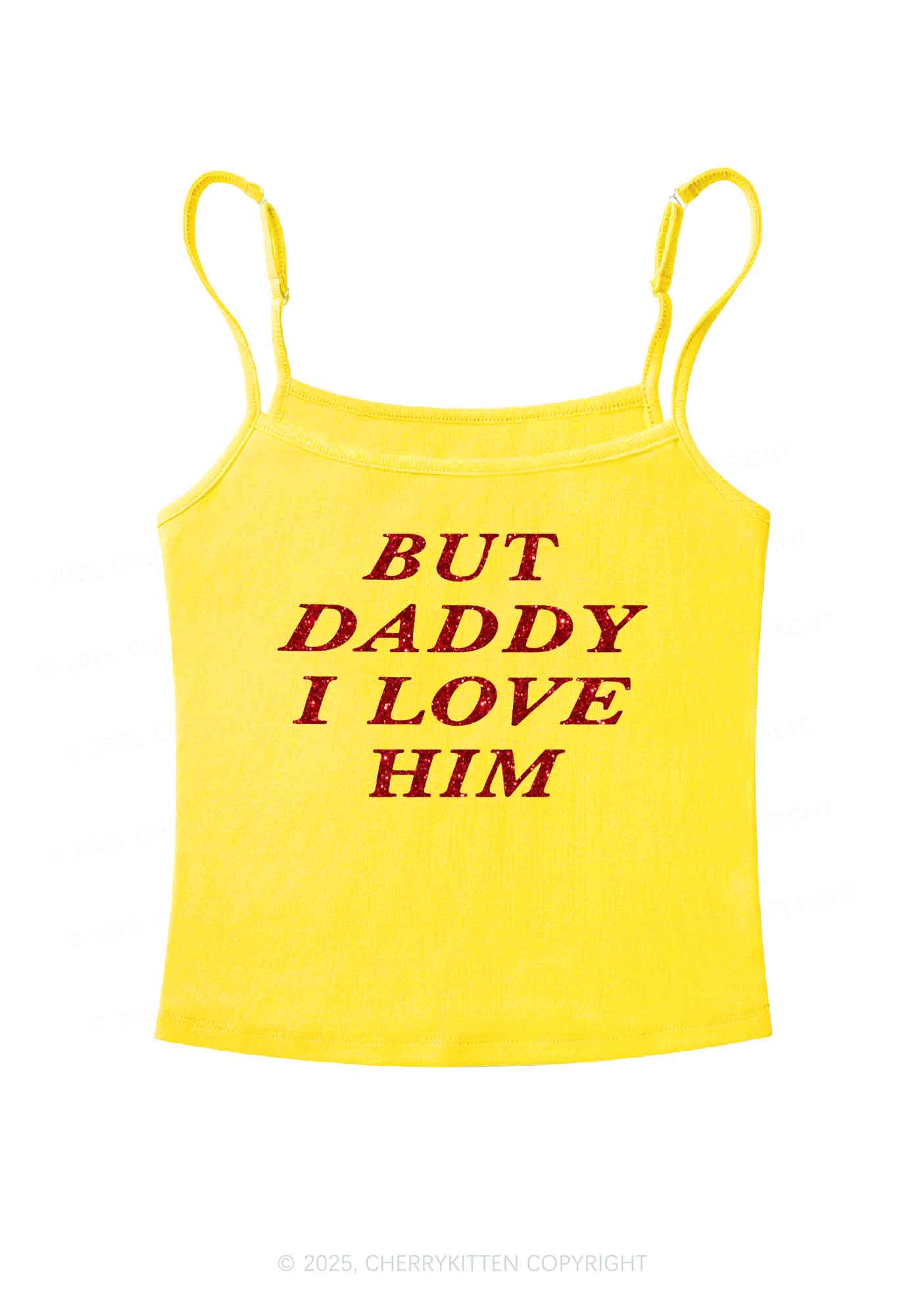 Glitter But Daddy I Love Him Y2K Spaghetti Strap Cami Cherrykitten - Image 5