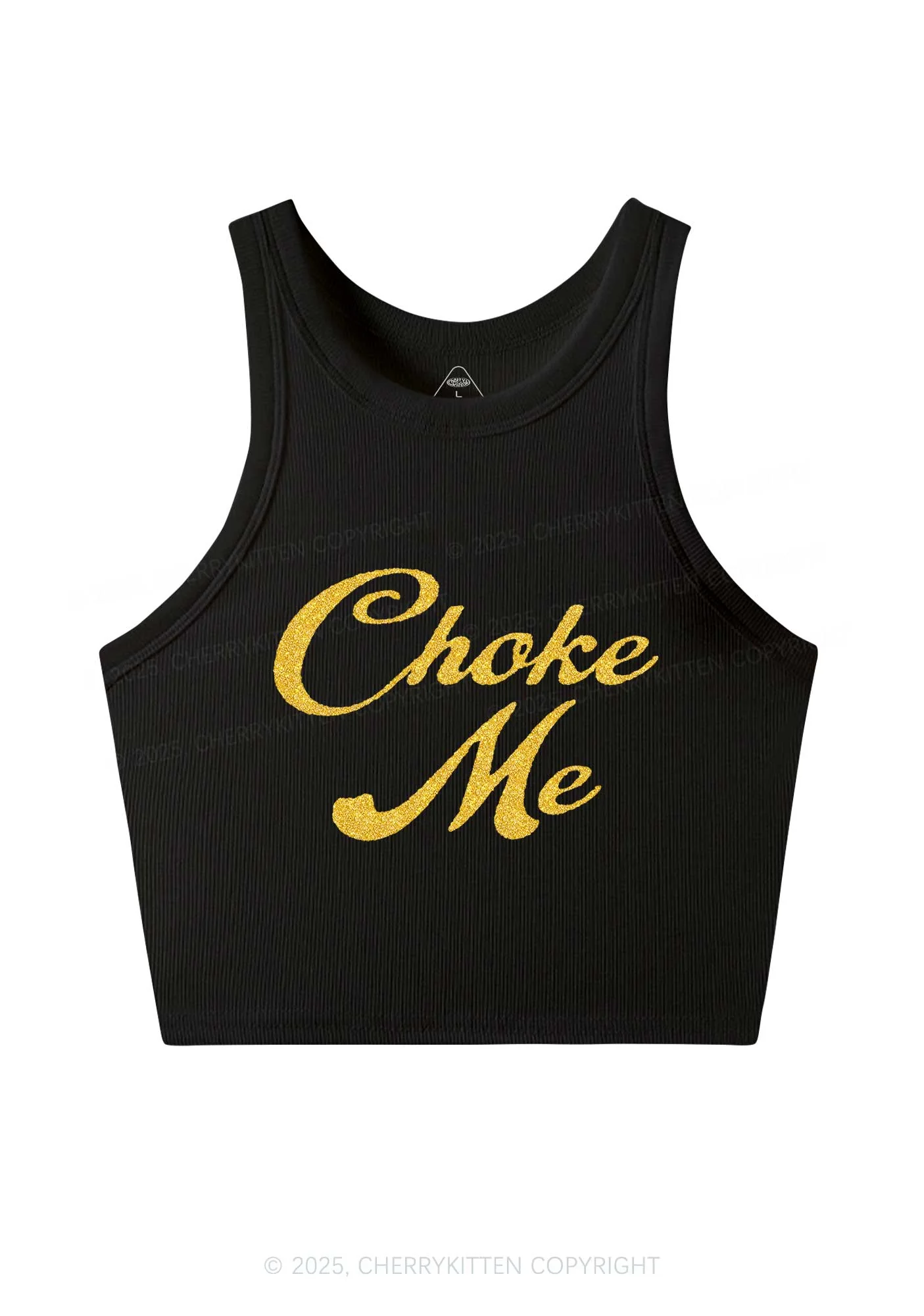 Glitter Choke Me Y2K Crop Tank Top Cherrykitten - Image 4