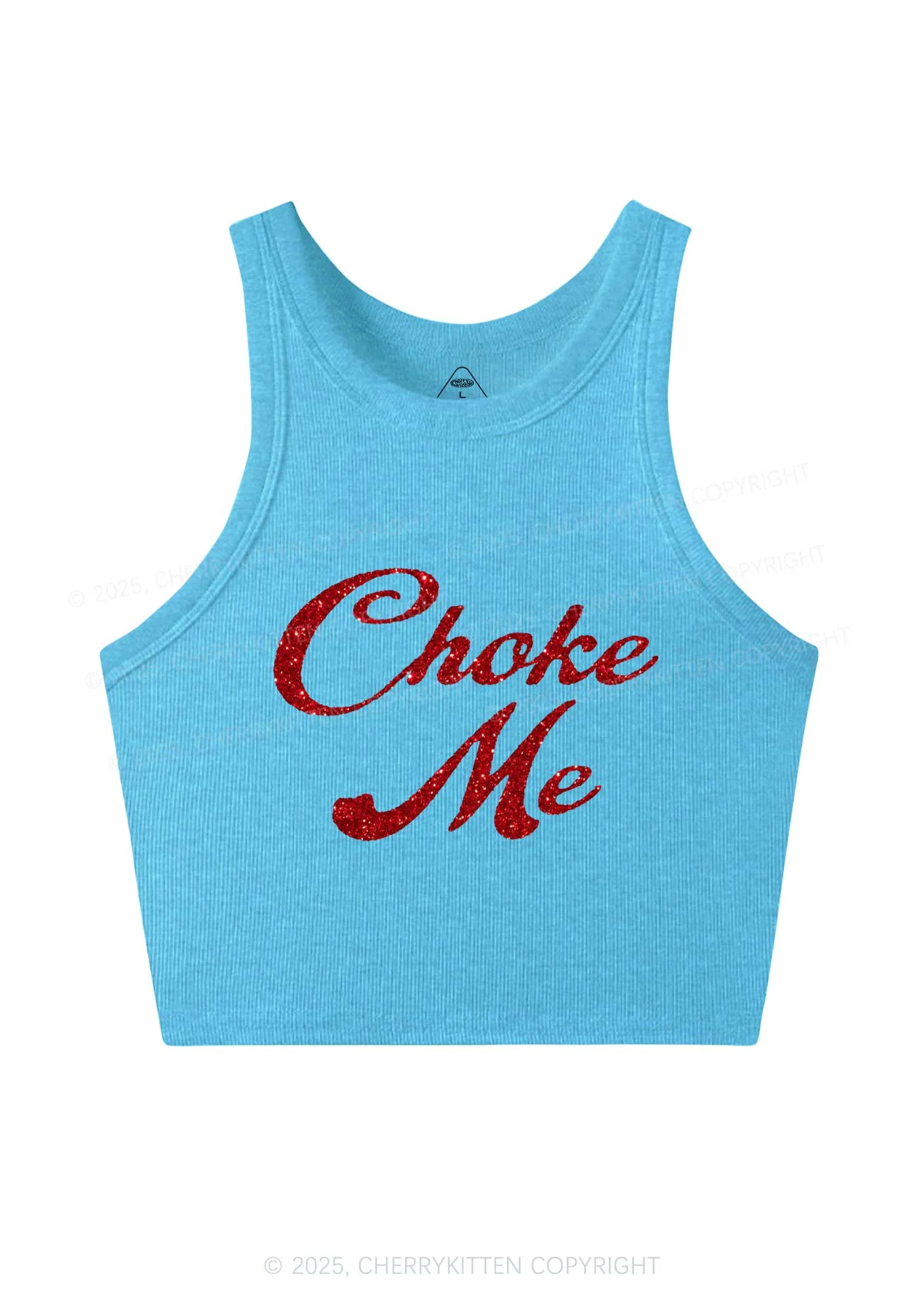 Glitter Choke Me Y2K Crop Tank Top Cherrykitten - Image 5