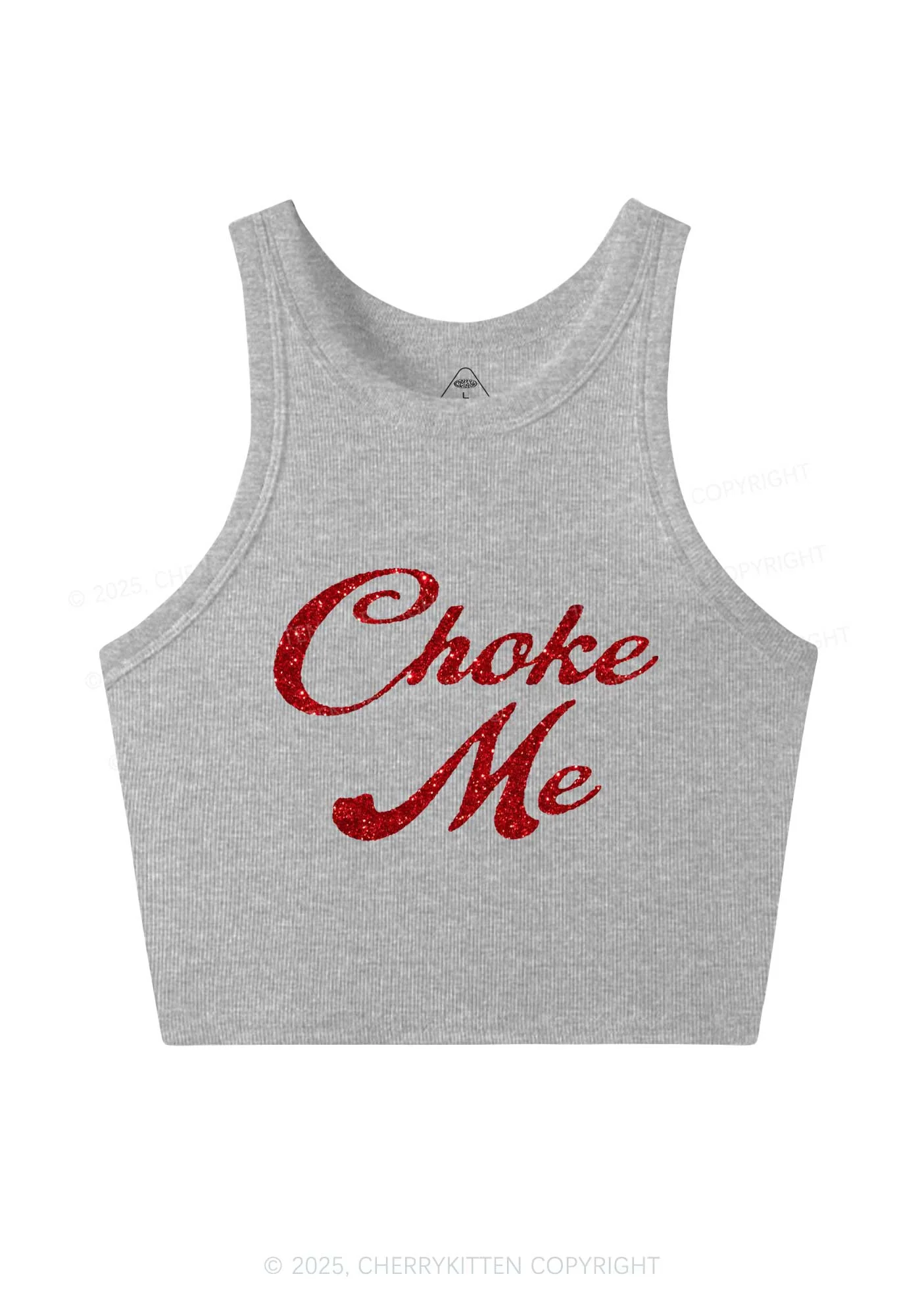 Glitter Choke Me Y2K Crop Tank Top Cherrykitten - Image 6