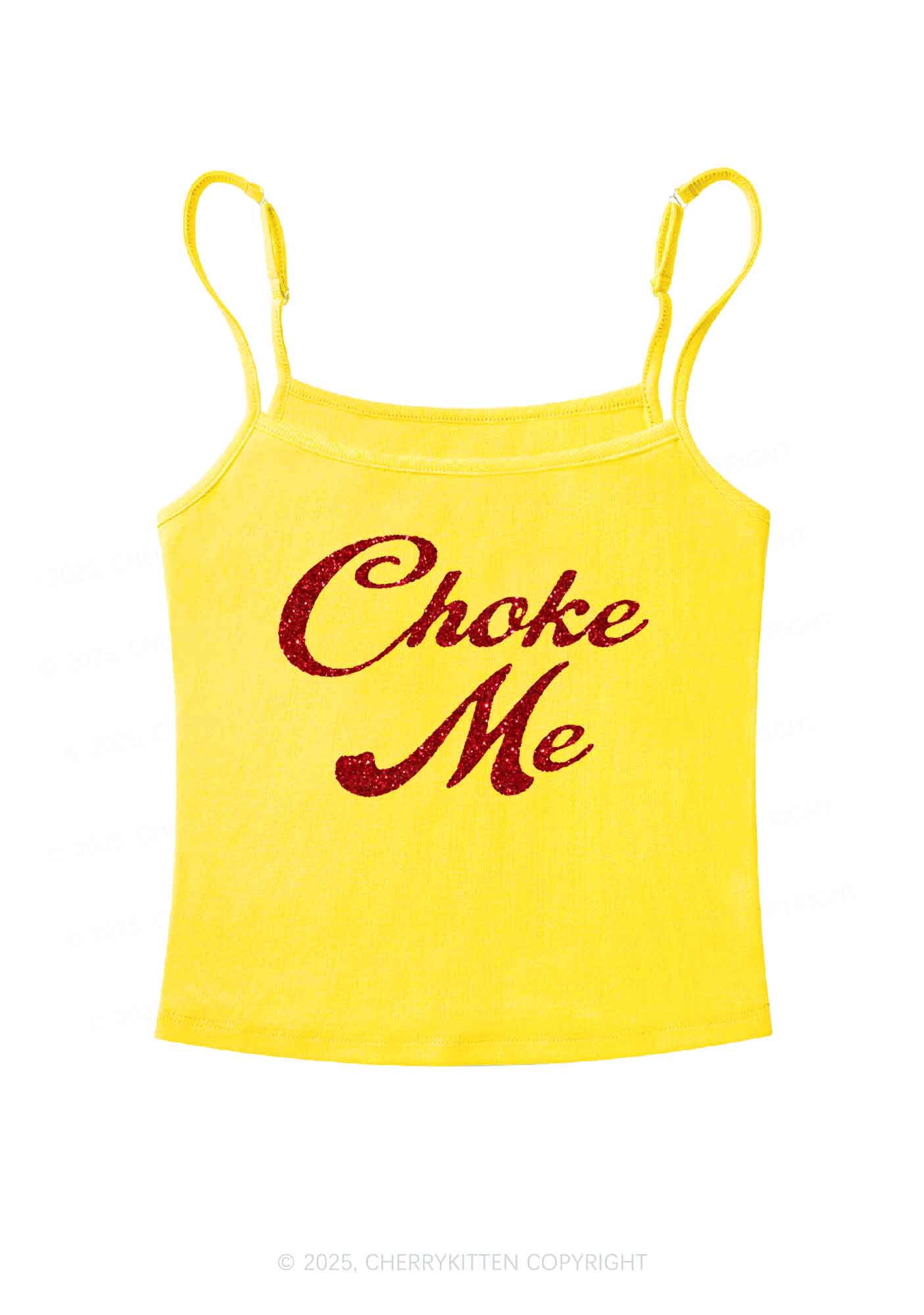 Glitter Choke Me Y2K Spaghetti Strap Cami Cherrykitten - Image 7