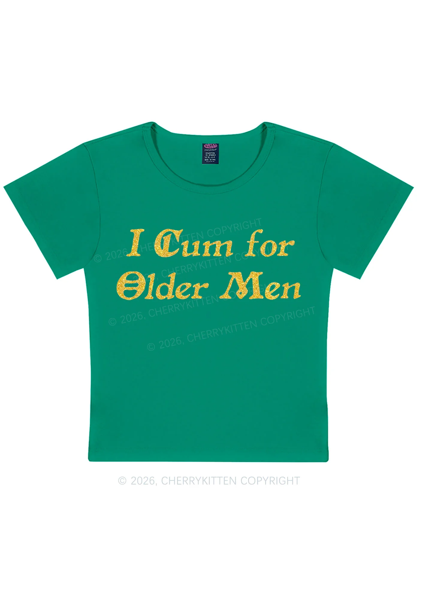 Glitter Come For Older Men Y2K Baby Tee Cherrykitten - Image 13