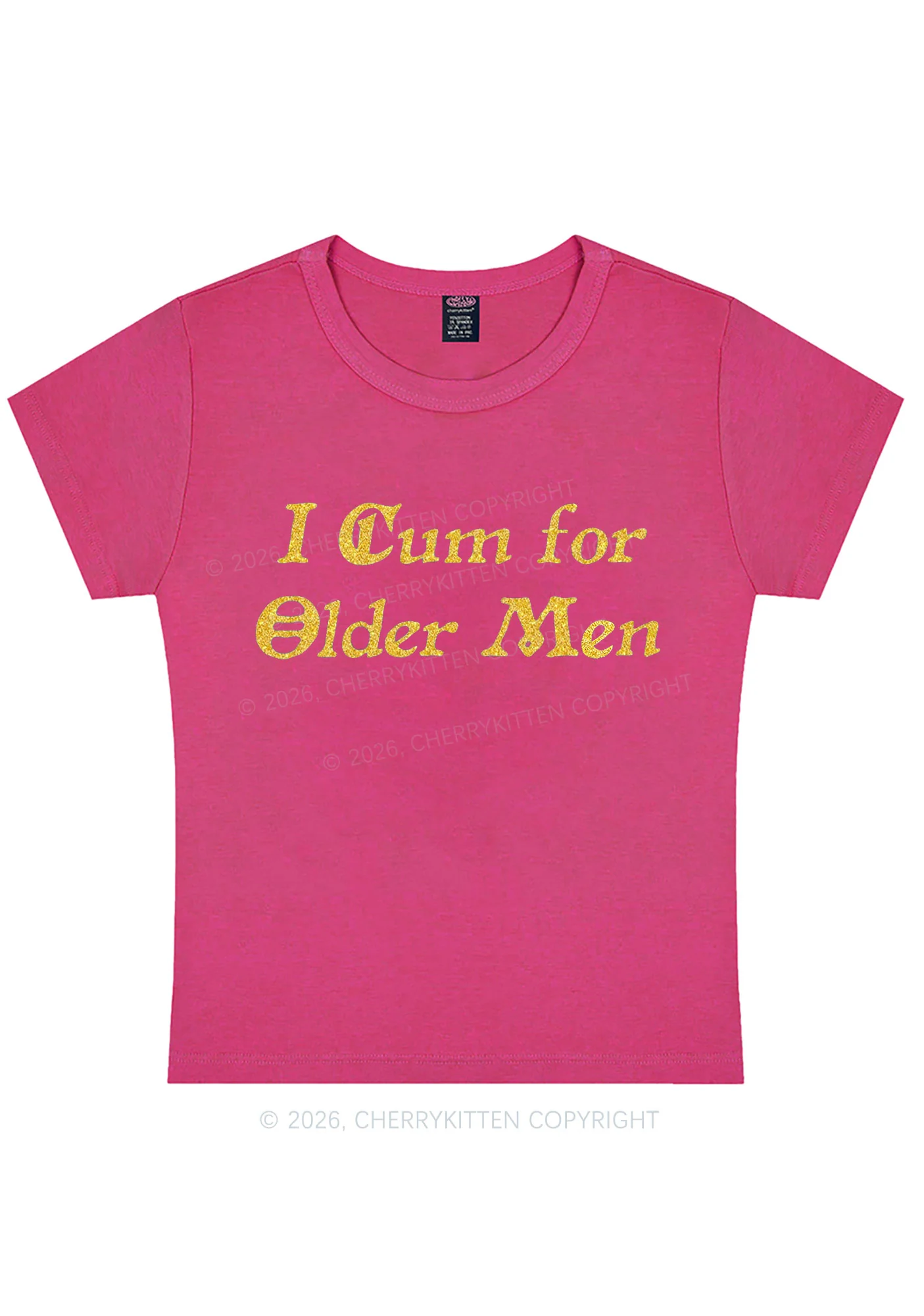 Glitter Come For Older Men Y2K Baby Tee Cherrykitten - Image 9