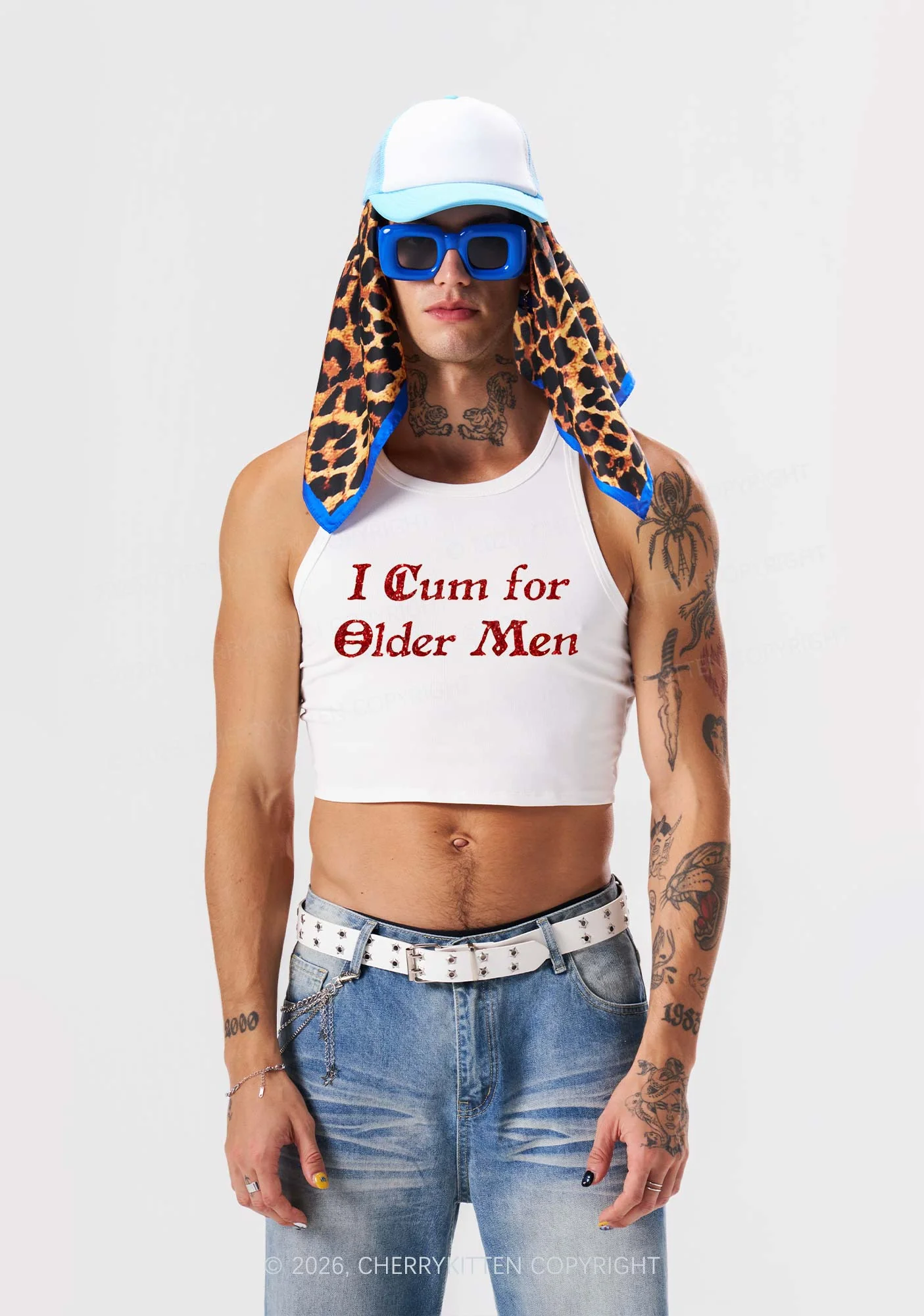 Glitter Come For Older Men Y2K Crop Tank Top Cherrykitten - Image 3