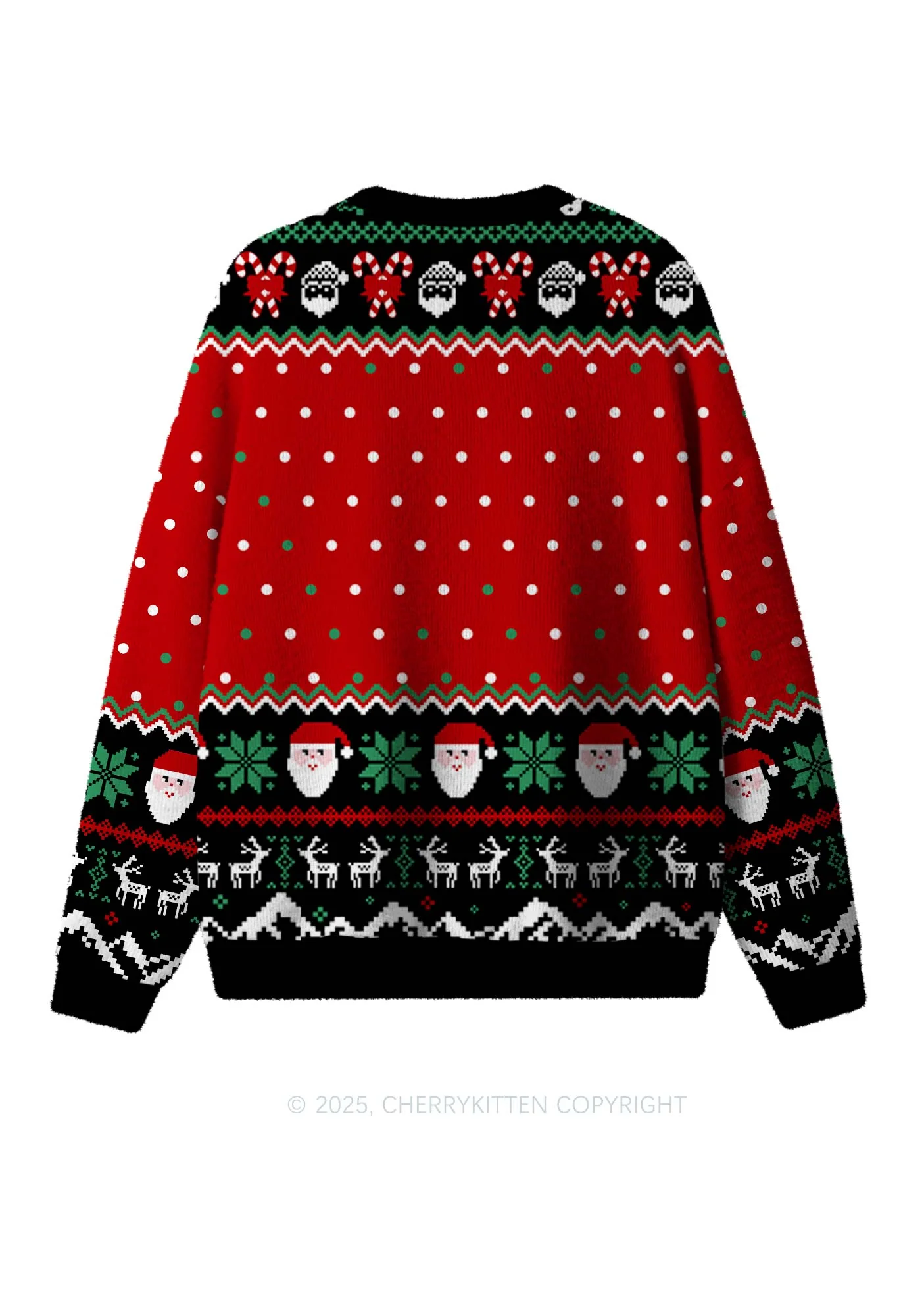 Light Cow Y2K Christmas Knit Sweatshirt Cherrykitten - Image 2