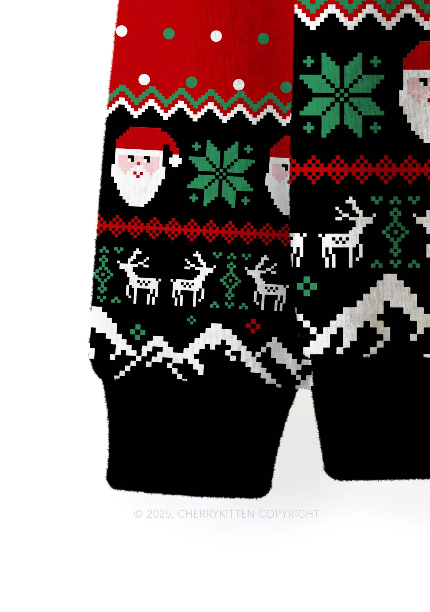 Light Cow Y2K Christmas Knit Sweatshirt Cherrykitten - Image 3