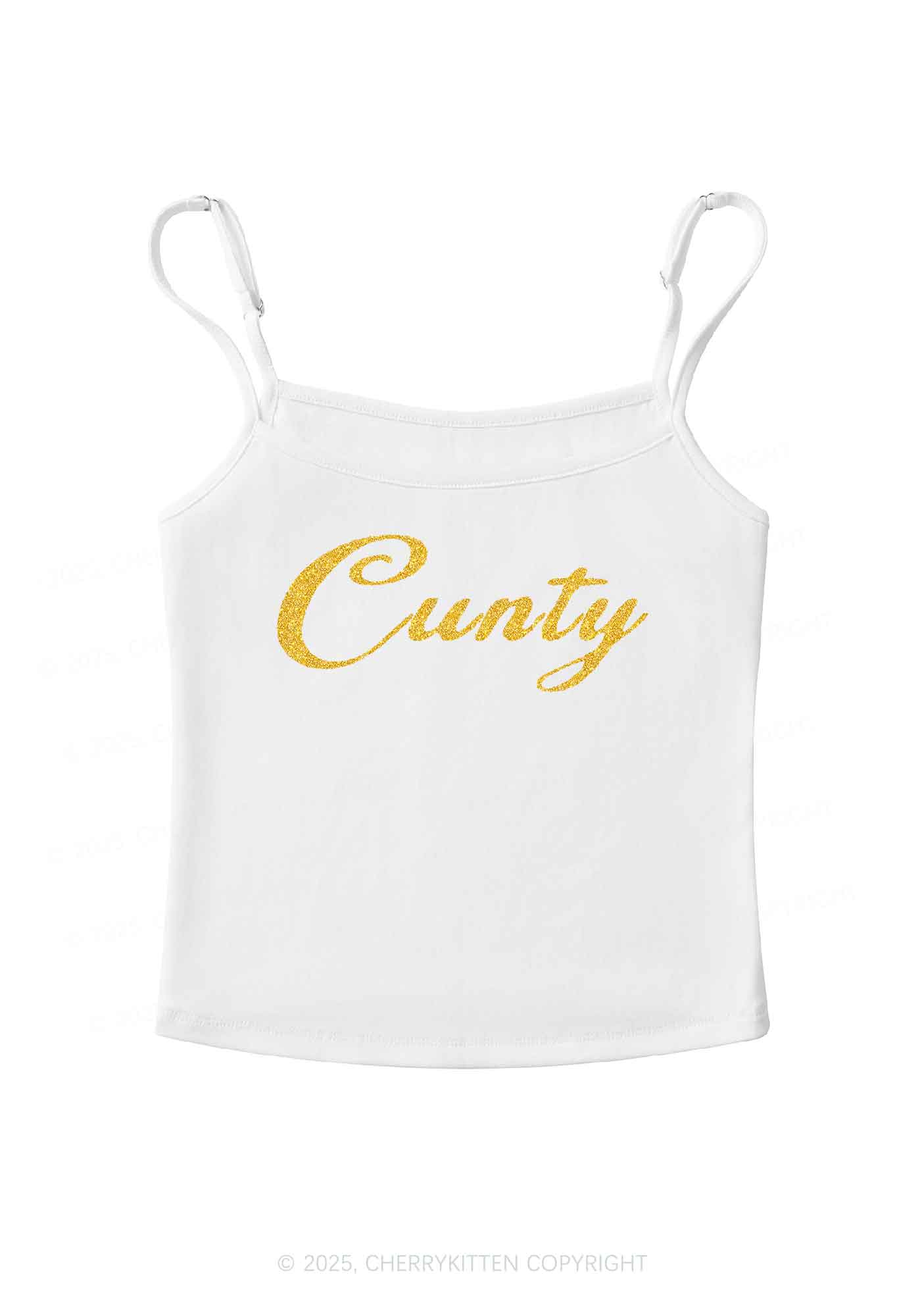 Glitter Cunty Y2K Spaghetti Strap Cami Cherrykitten - Image 4