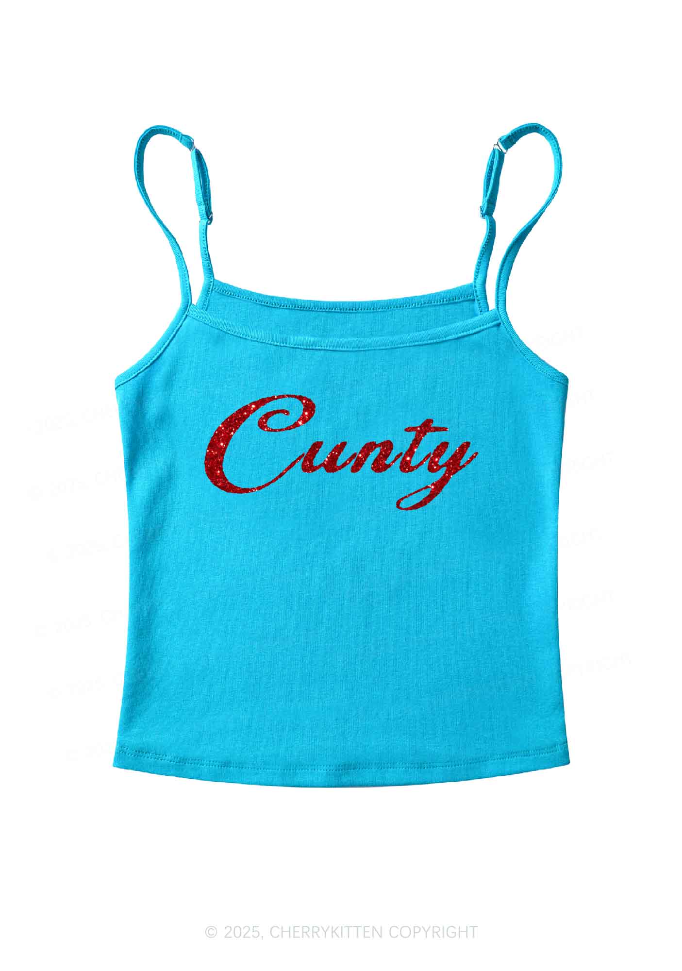 Glitter Cunty Y2K Spaghetti Strap Cami Cherrykitten - Image 5