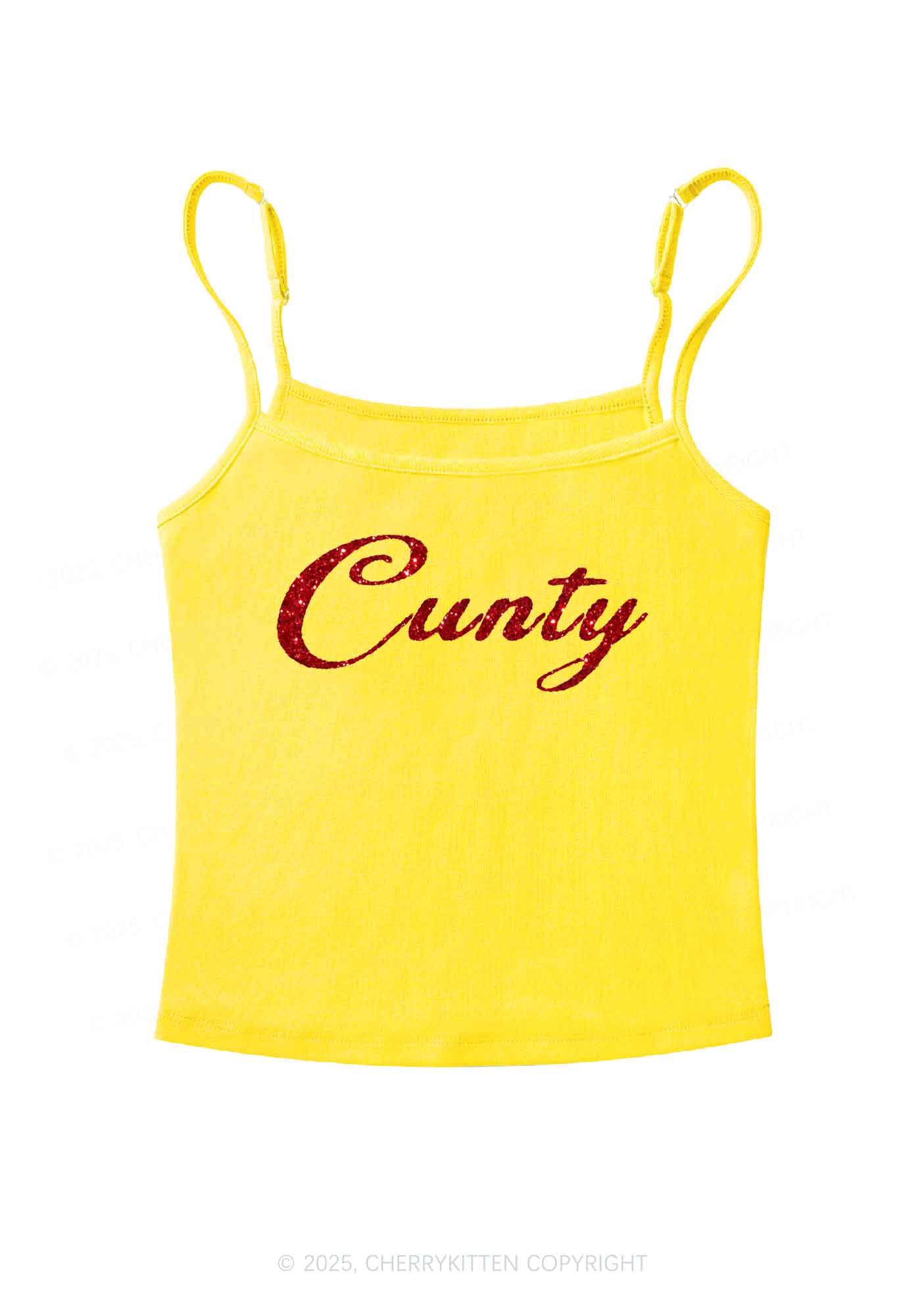 Glitter Cunty Y2K Spaghetti Strap Cami Cherrykitten - Image 6