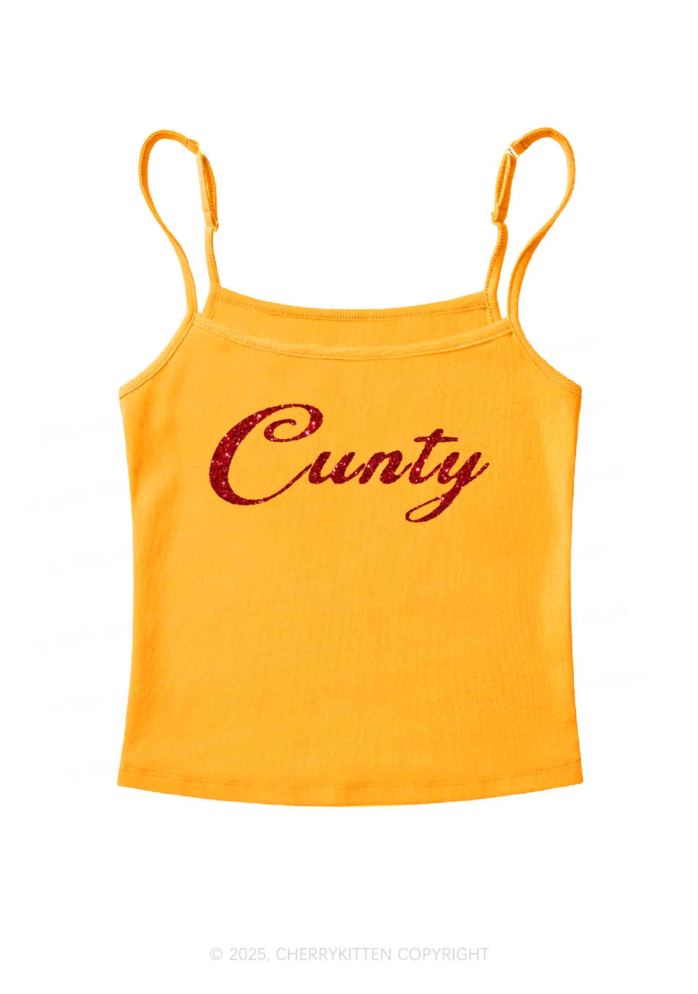 Glitter Cunty Y2K Spaghetti Strap Cami Cherrykitten - Image 7