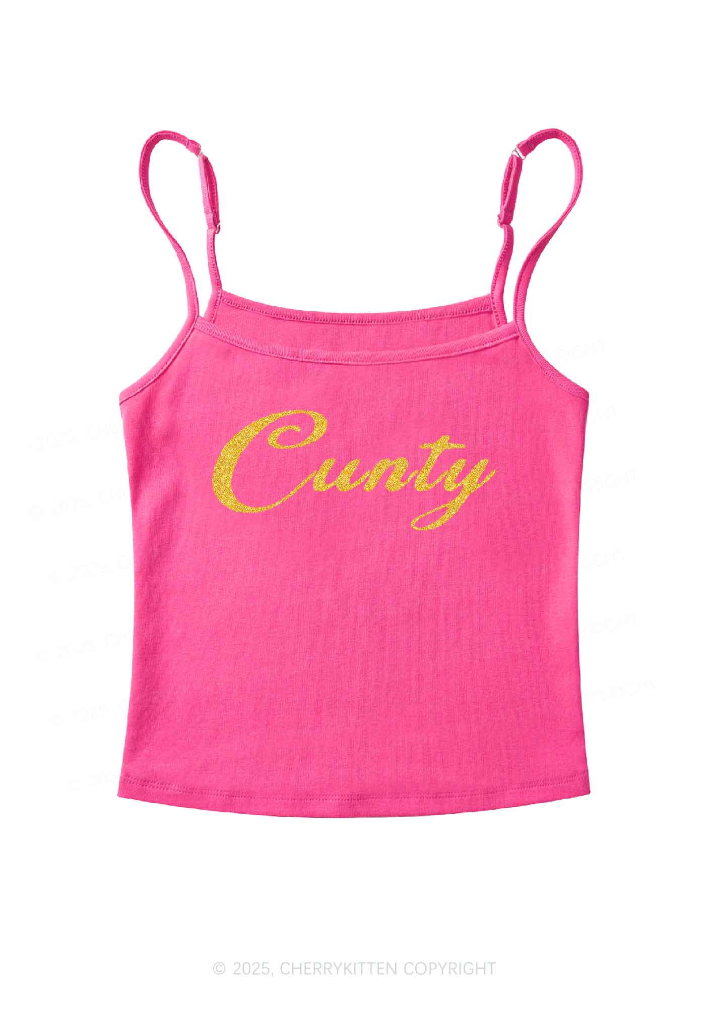 Glitter Cunty Y2K Spaghetti Strap Cami Cherrykitten - Image 8