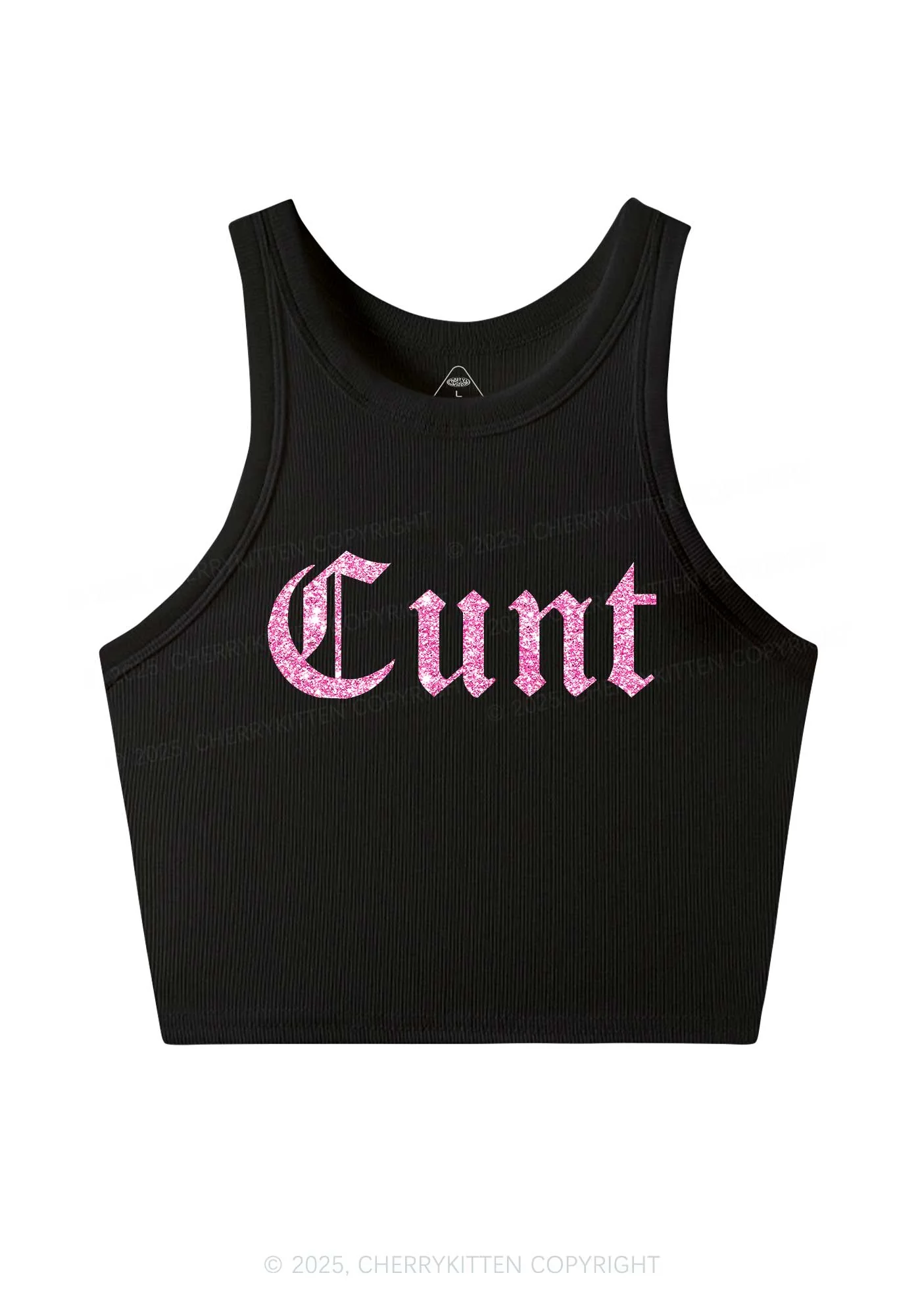 Glitter Cxxt Y2K Crop Tank Top Cherrykitten - Image 4
