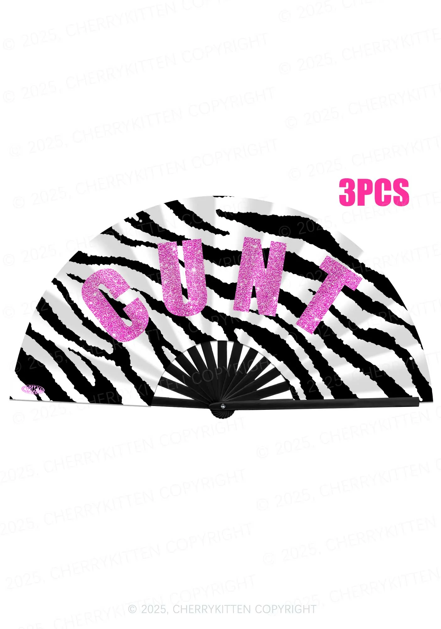 Zebra Cxxt Y2K Rave Hand Fan Cherrykitten - Image 4