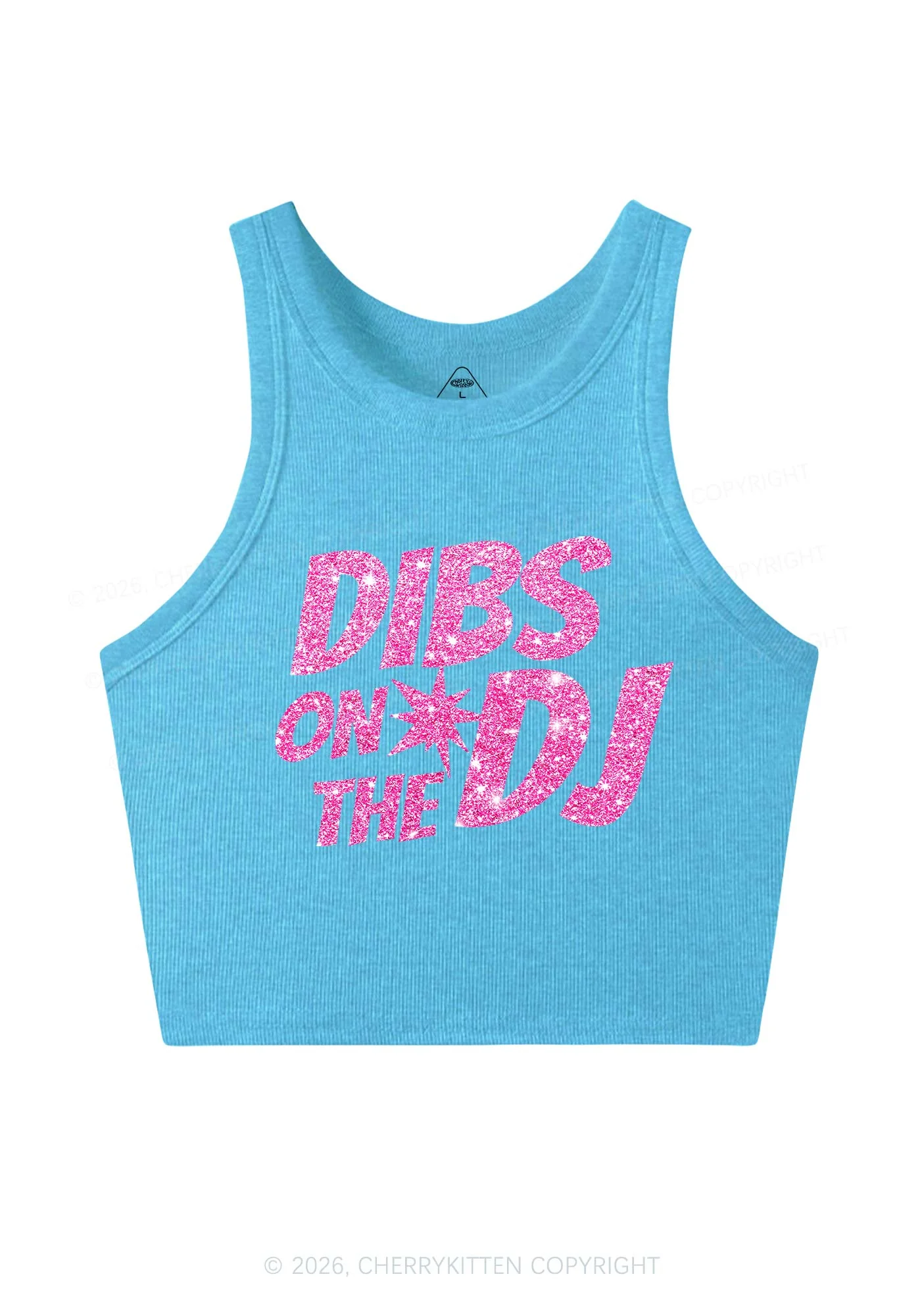 Glitter Dibs On The DJ Y2K Crop Tank Top Cherrykitten - Image 10
