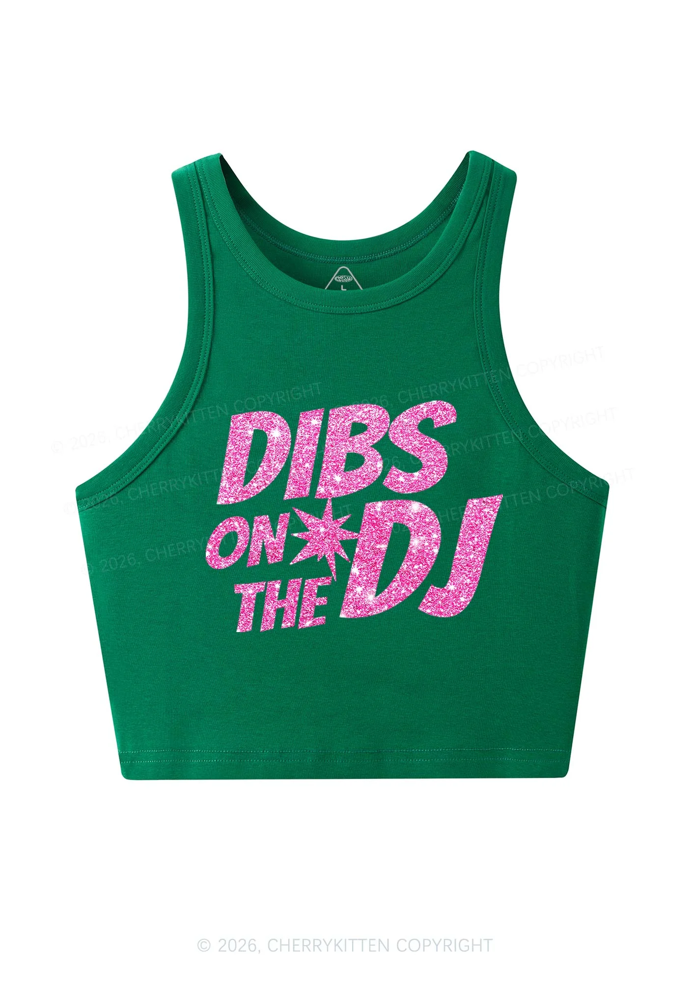 Glitter Dibs On The DJ Y2K Crop Tank Top Cherrykitten - Image 11