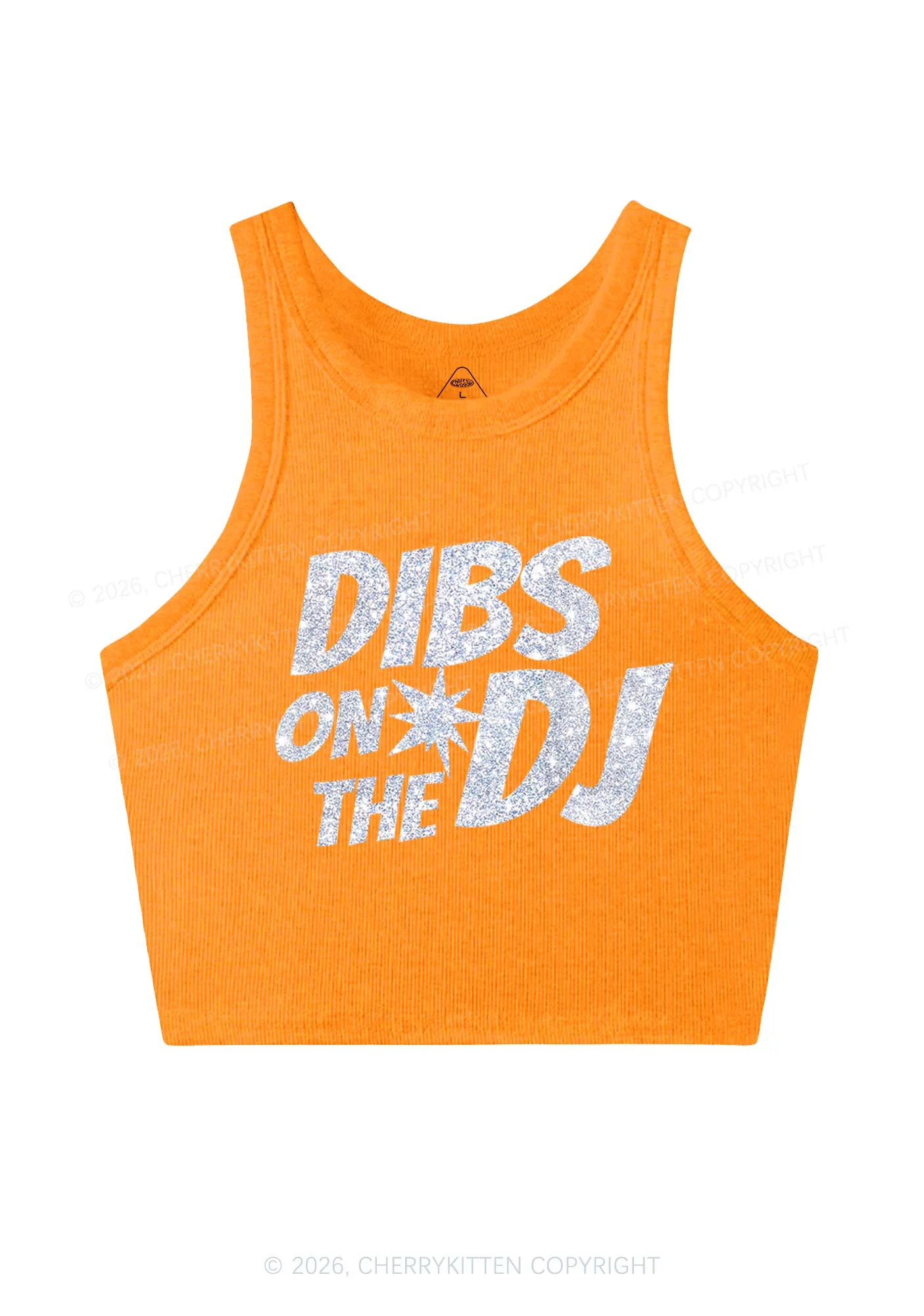Glitter Dibs On The DJ Y2K Crop Tank Top Cherrykitten - Image 14