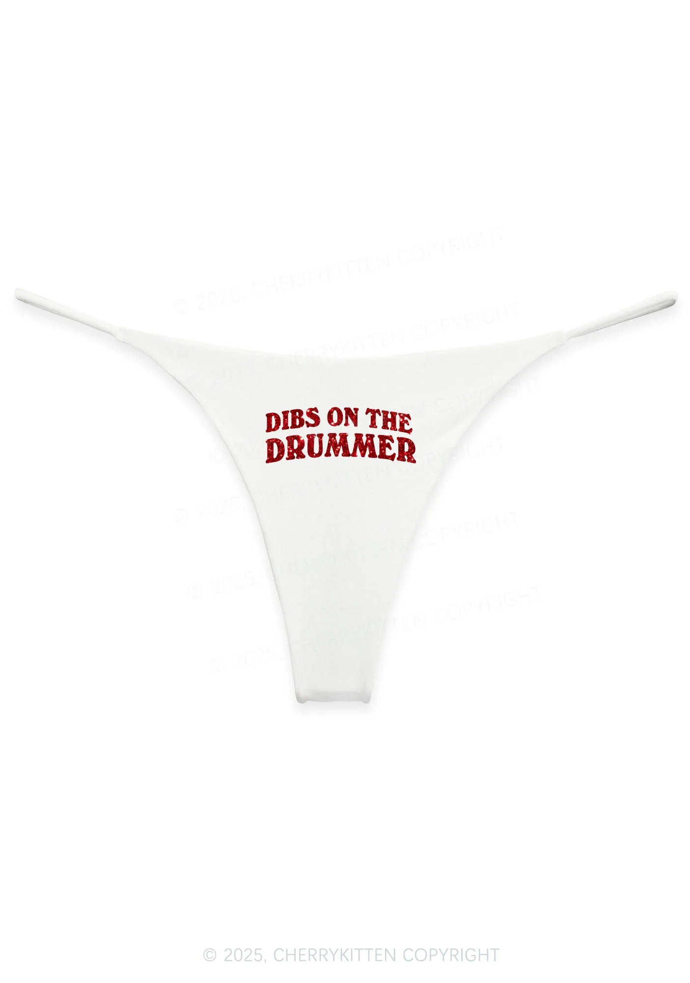 Glitter Dibs On The Drummer Y2K Bikini String Thong Cherrykitten - Image 5