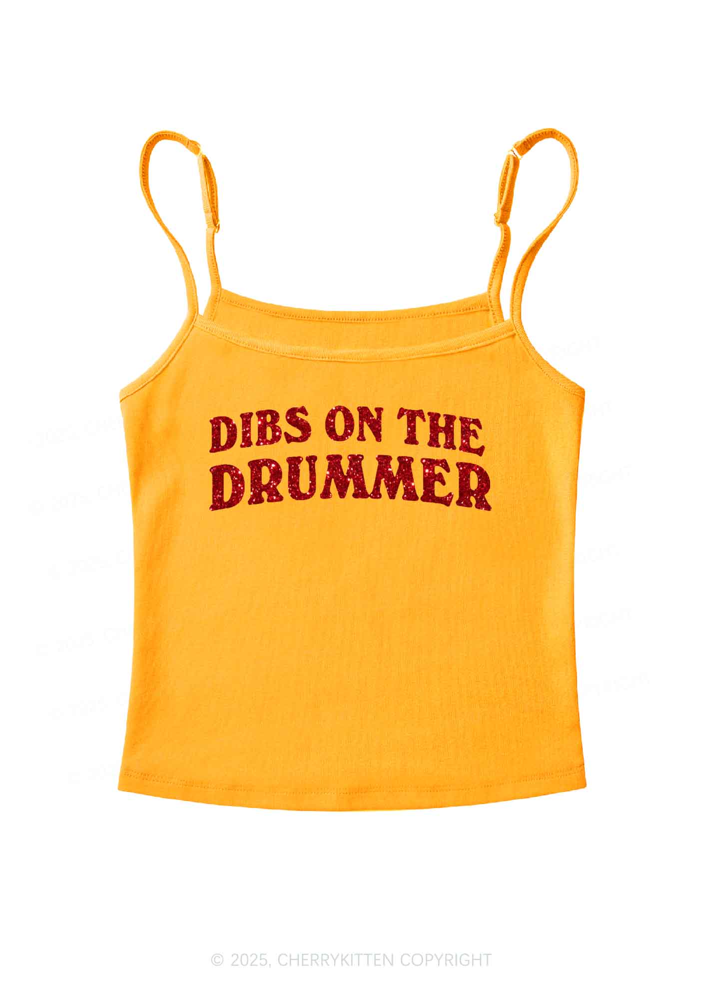 Glitter Dibs On The Drummer Y2K Spaghetti Strap Cami Cherrykitten - Image 8