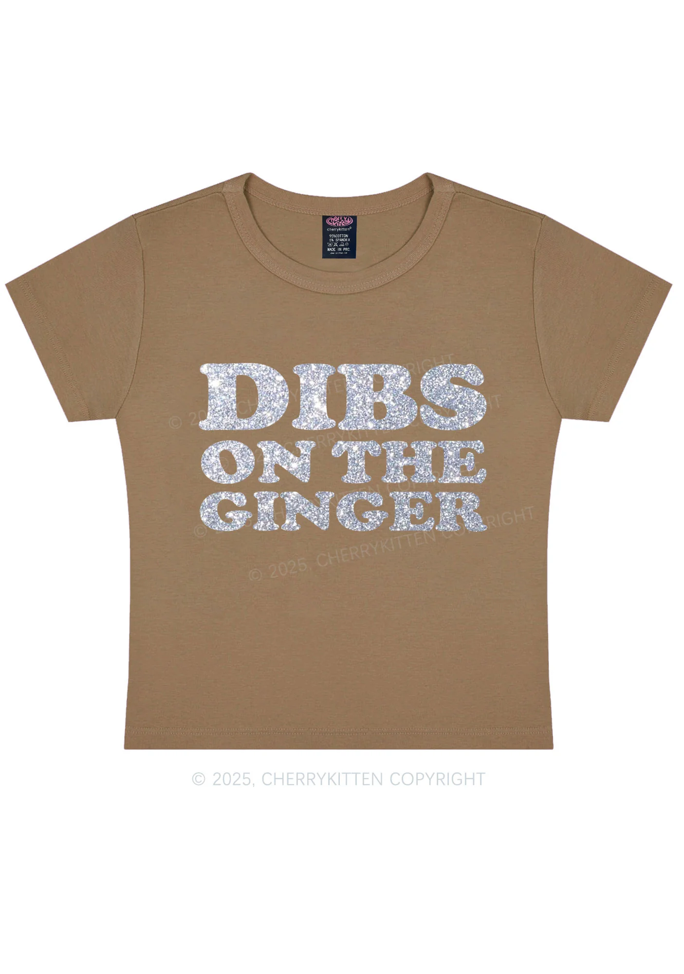 Glitter Dibs On The Ginger St Patricks Y2K Baby Tee Cherrykitten - Image 12