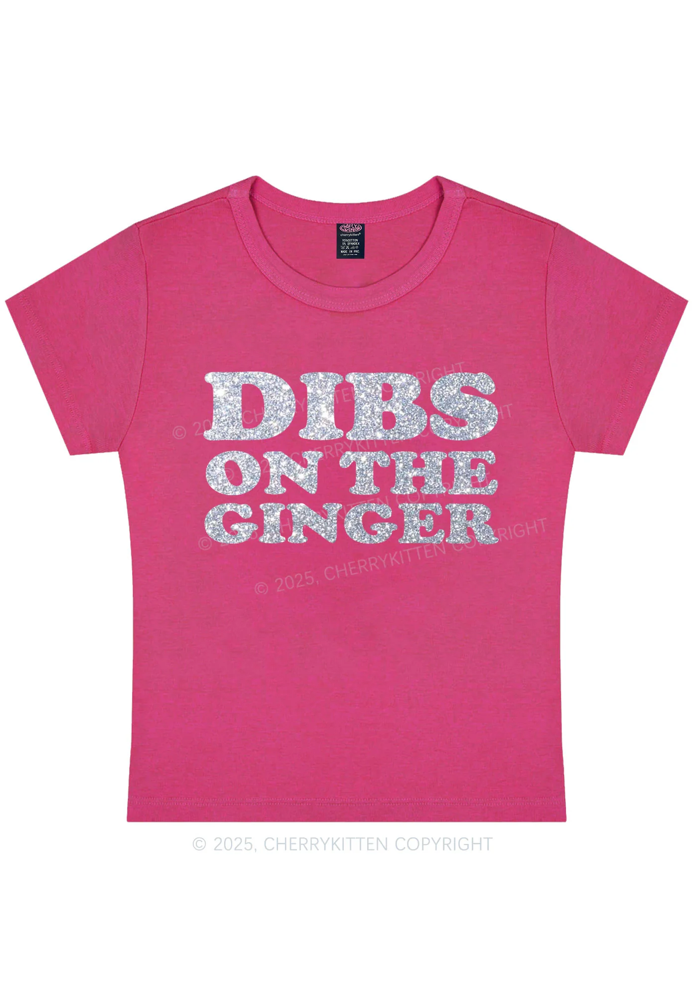 Glitter Dibs On The Ginger St Patricks Y2K Baby Tee Cherrykitten - Image 8