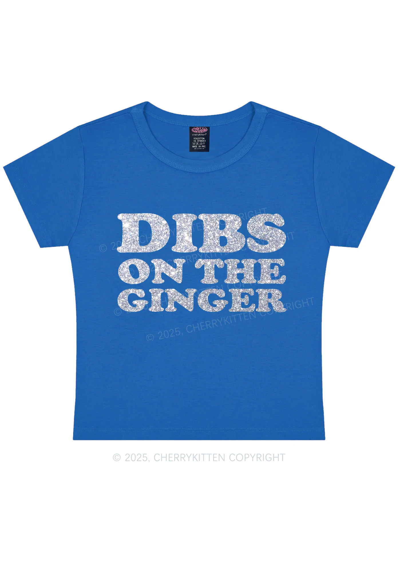 Glitter Dibs On The Ginger St Patricks Y2K Baby Tee Cherrykitten - Image 9
