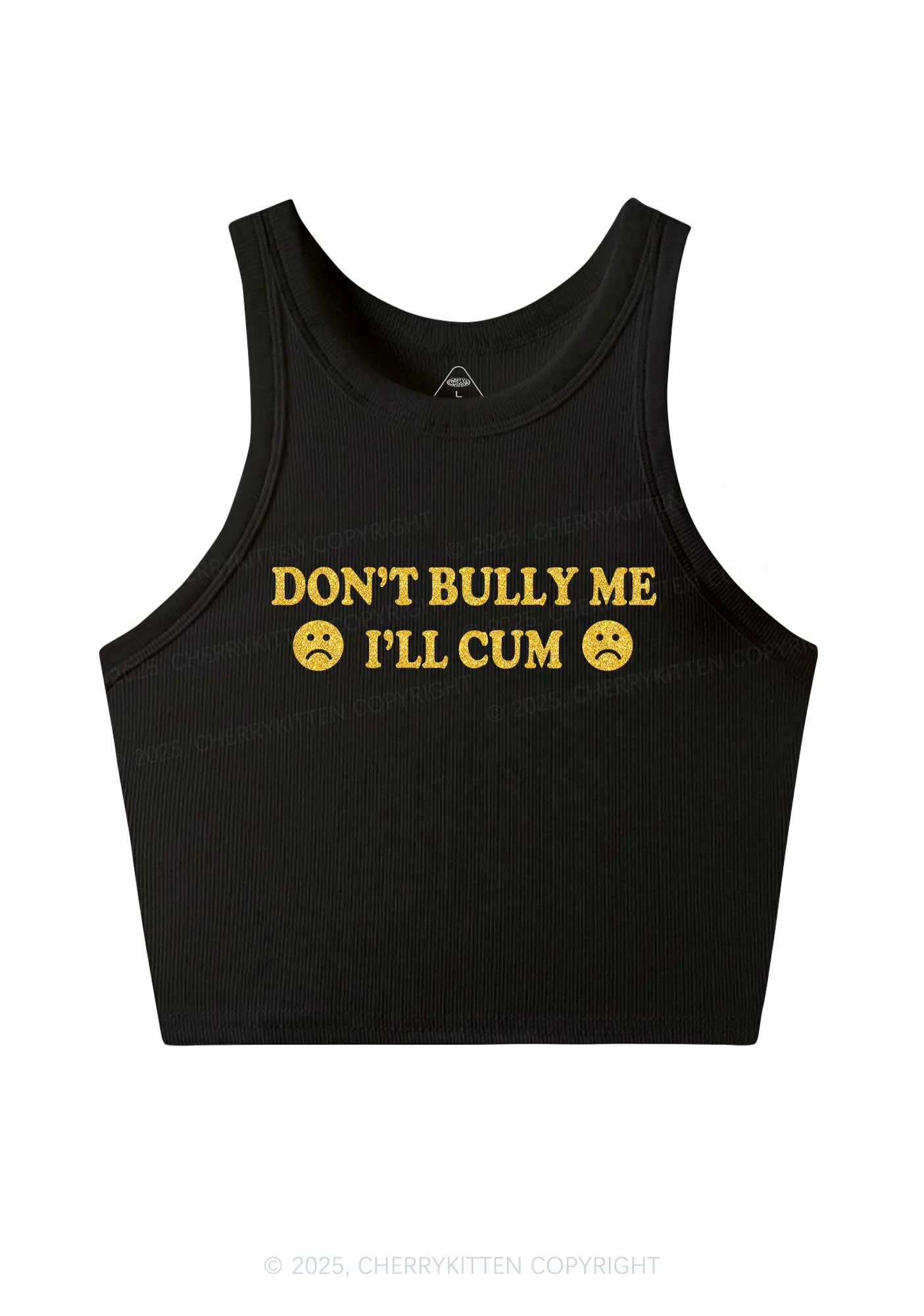 Glitter Dont Bully Me Y2K Crop Tank Top Cherrykitten - Image 4