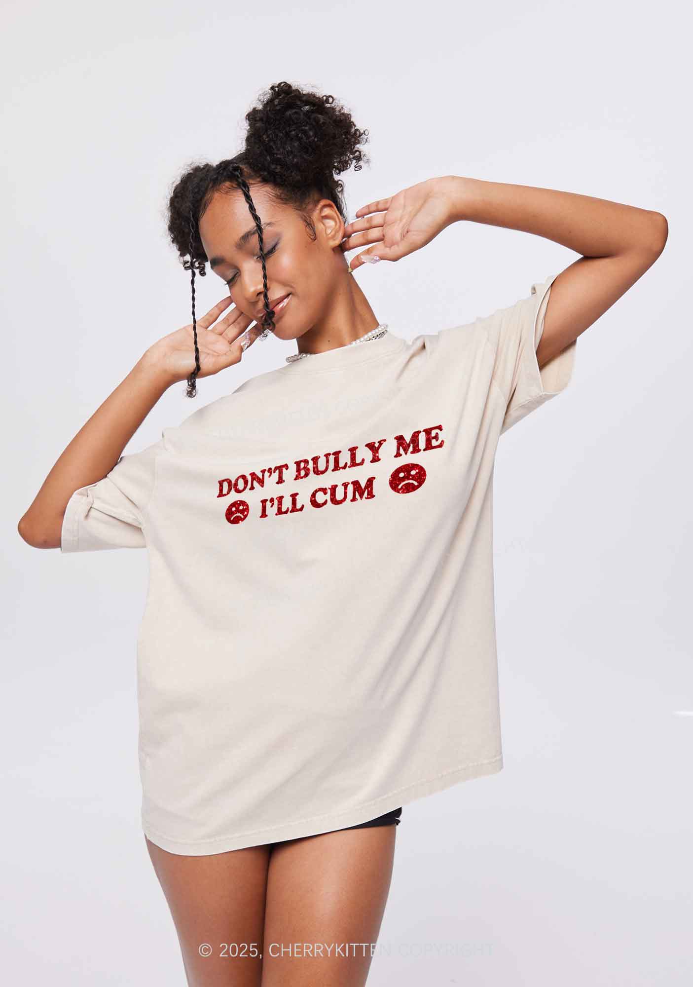 Glitter Dont Bully Me Y2K Shirts Washed Tee Cherrykitten - Image 3