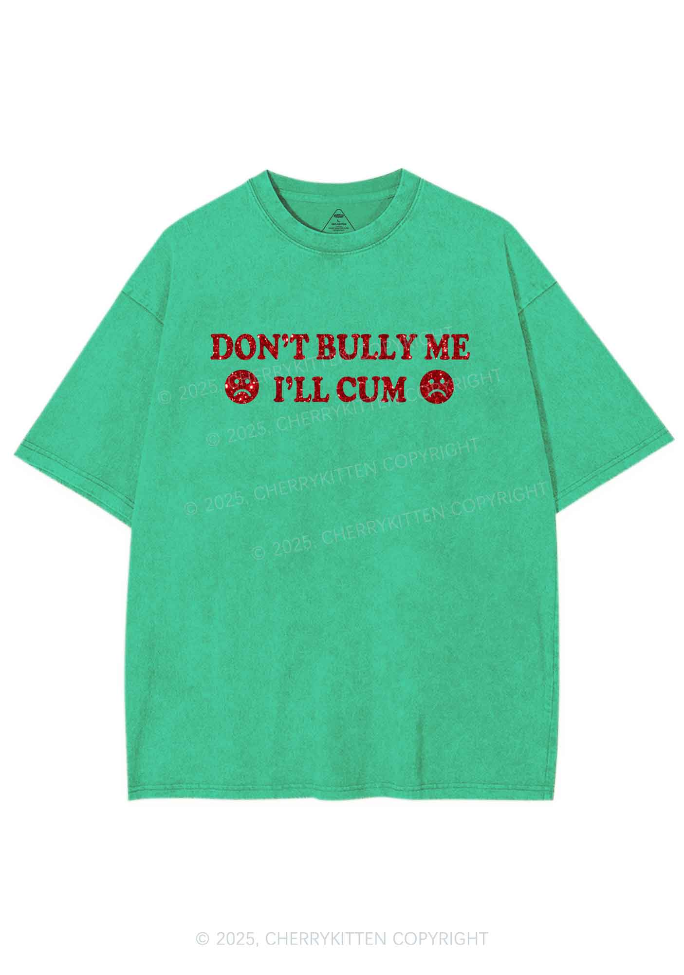 Glitter Dont Bully Me Y2K Shirts Washed Tee Cherrykitten - Image 9