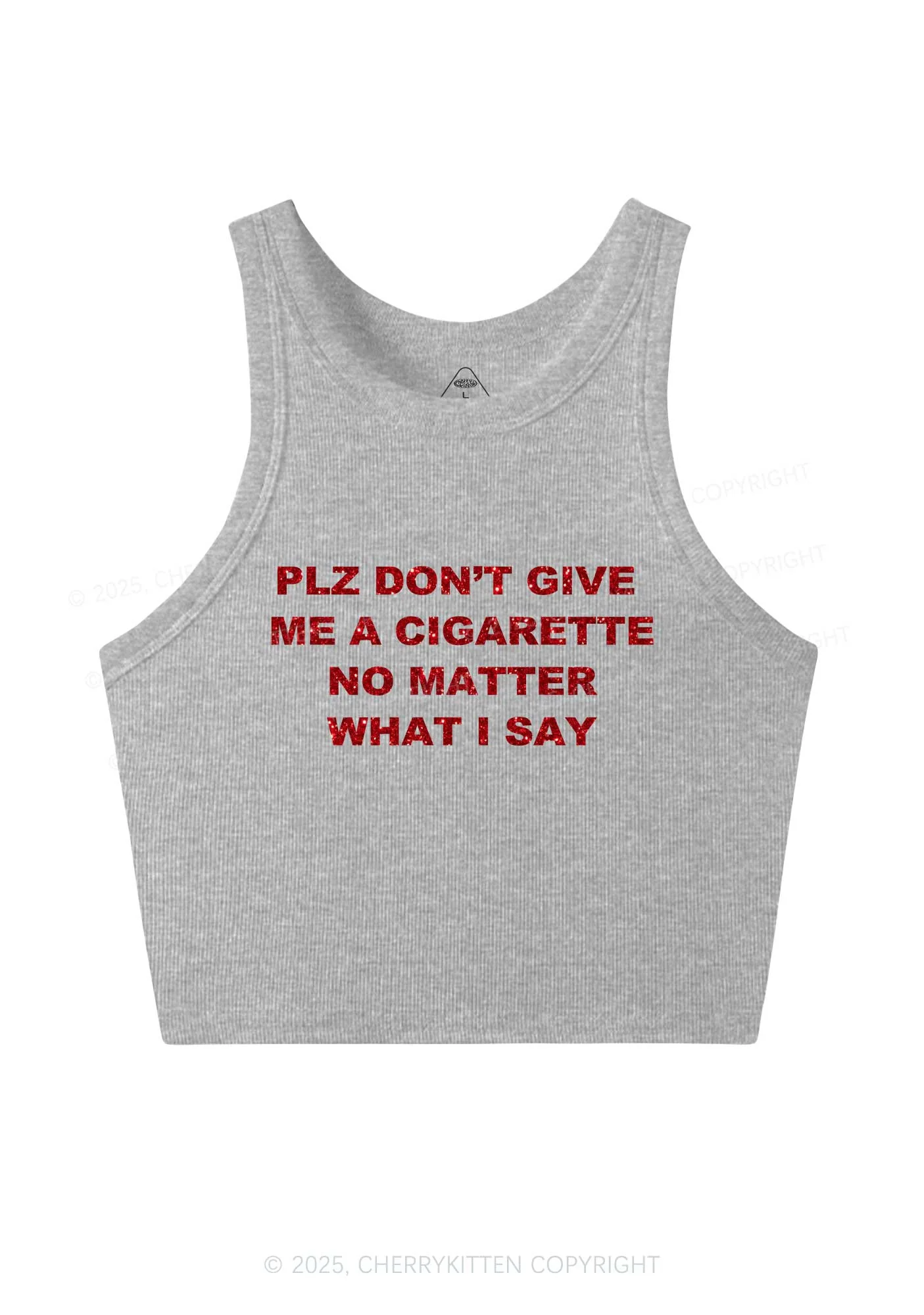 Glitter Dont Give Me Cigarette Y2K Crop Tank Top Cherrykitten - Image 6
