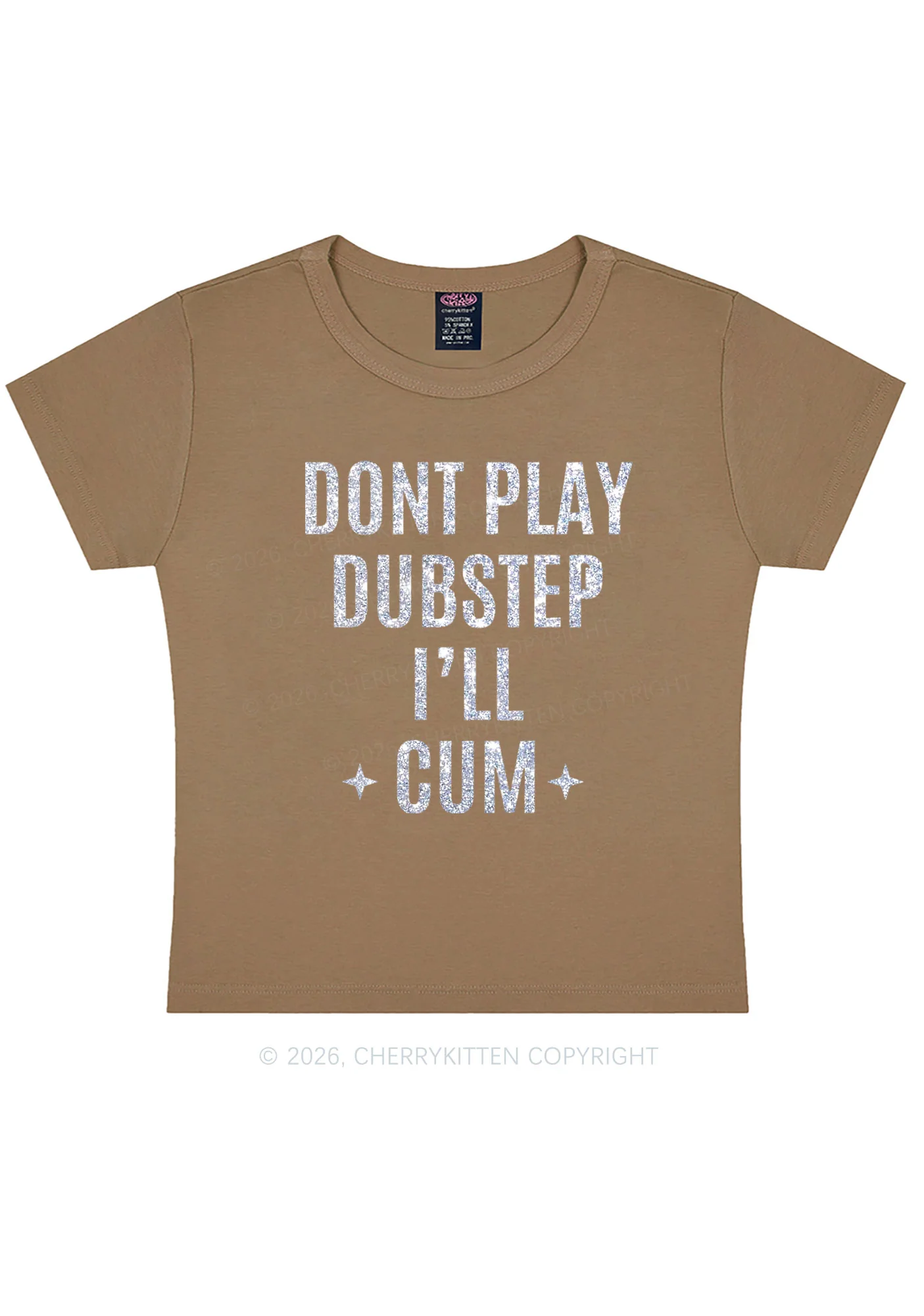 Glitter Dont Play Dubstep Y2K Baby Tee Cherrykitten - Image 10