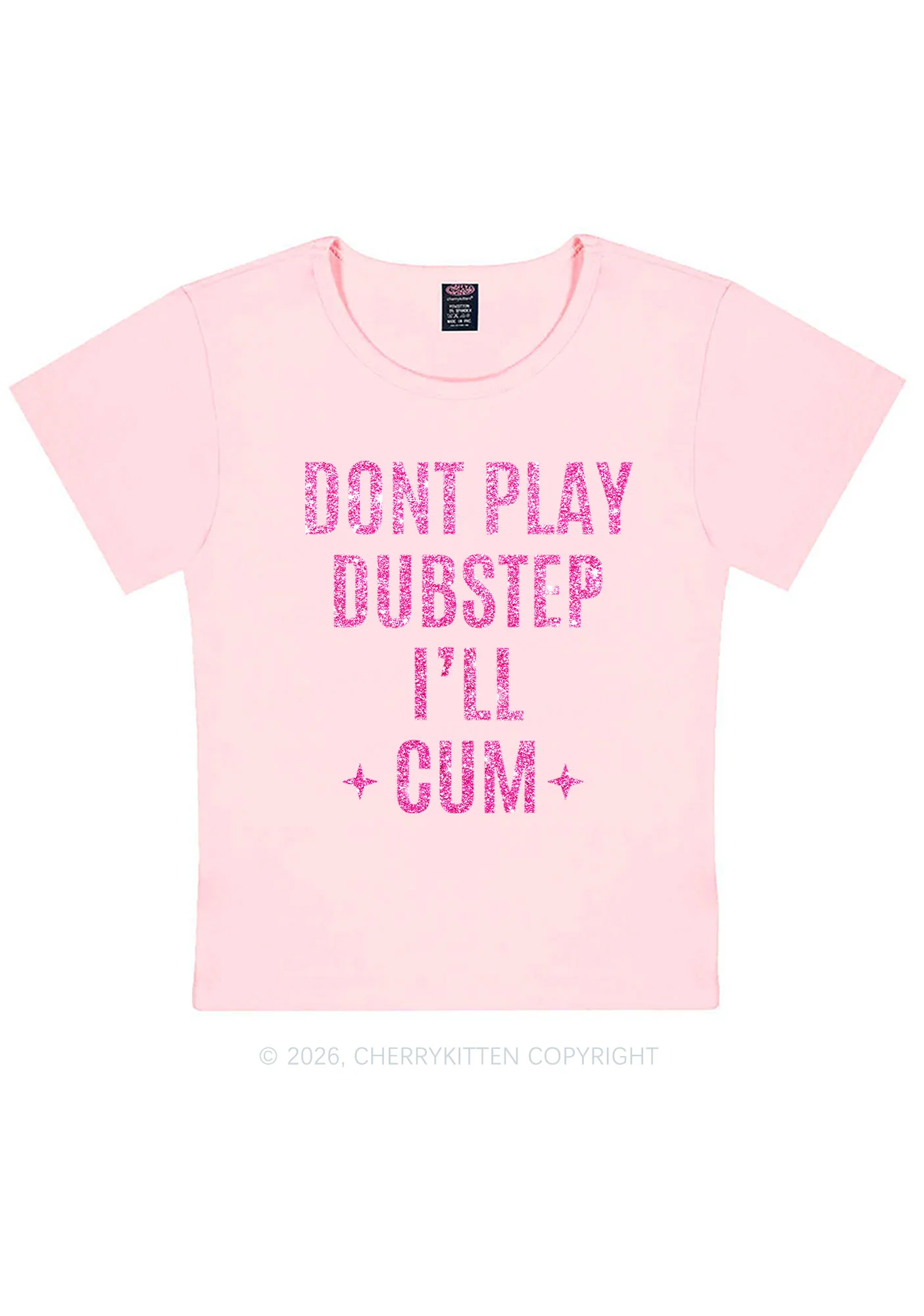 Glitter Dont Play Dubstep Y2K Baby Tee Cherrykitten - Image 12