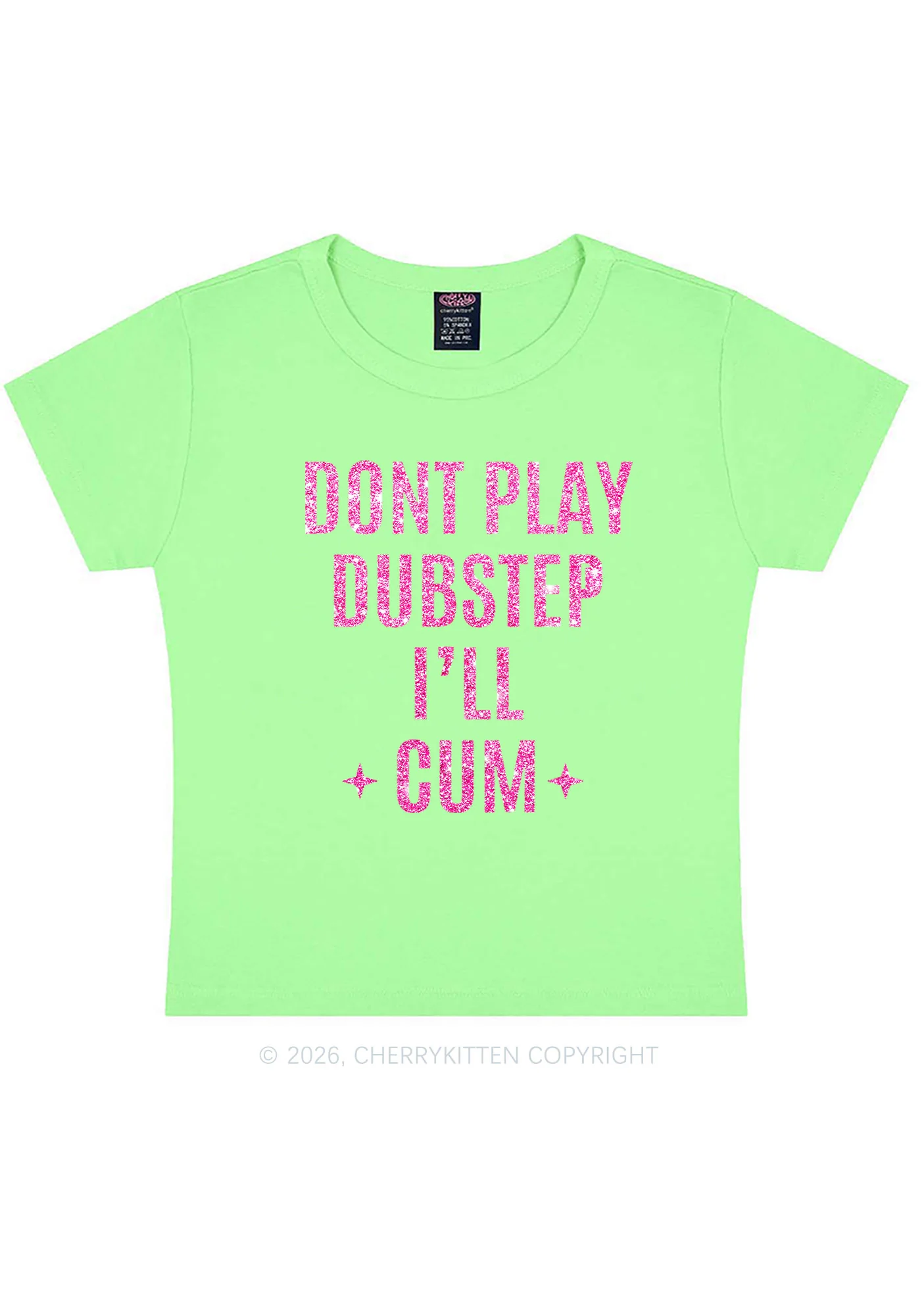 Glitter Dont Play Dubstep Y2K Baby Tee Cherrykitten - Image 13