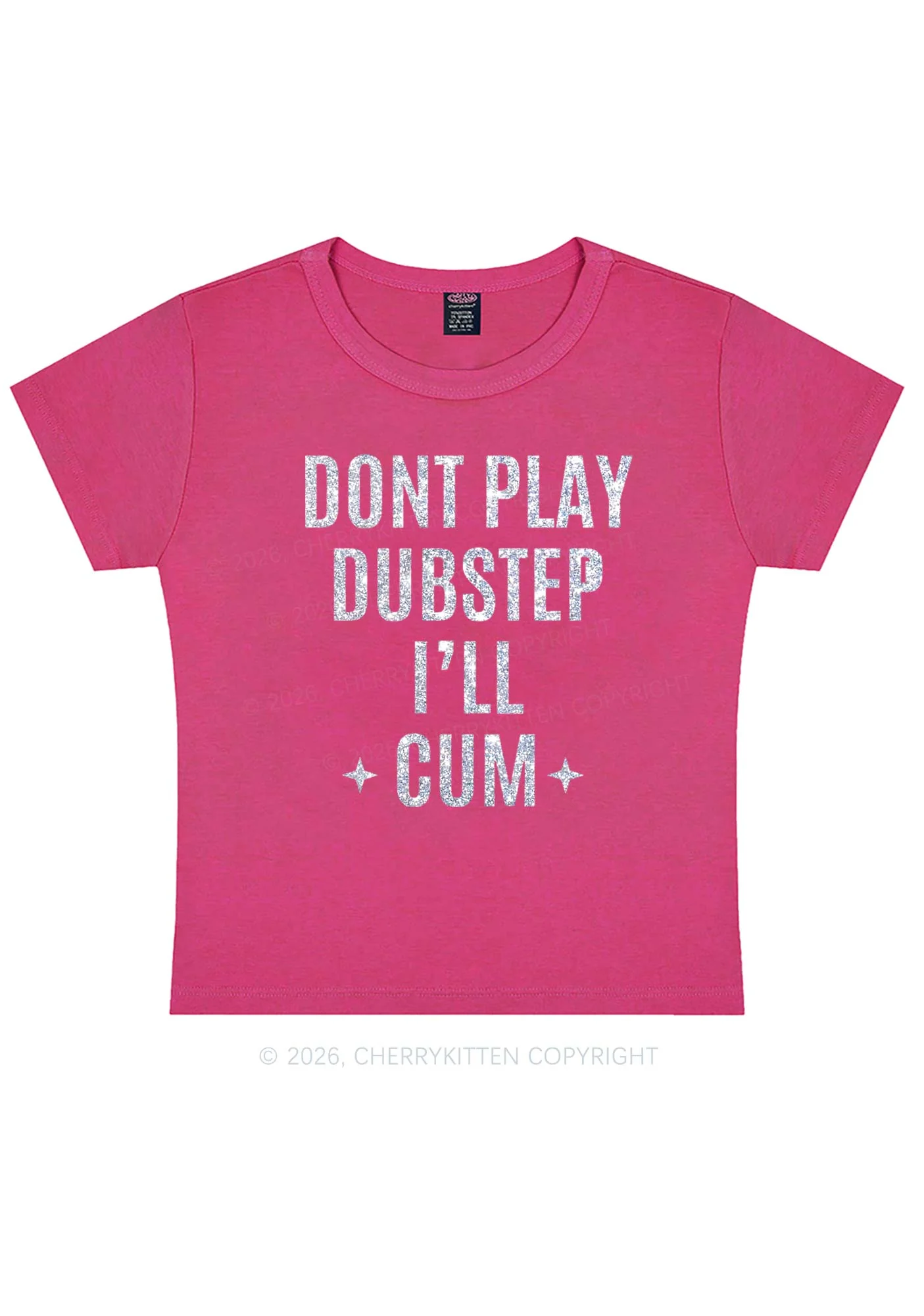 Glitter Dont Play Dubstep Y2K Baby Tee Cherrykitten - Image 6