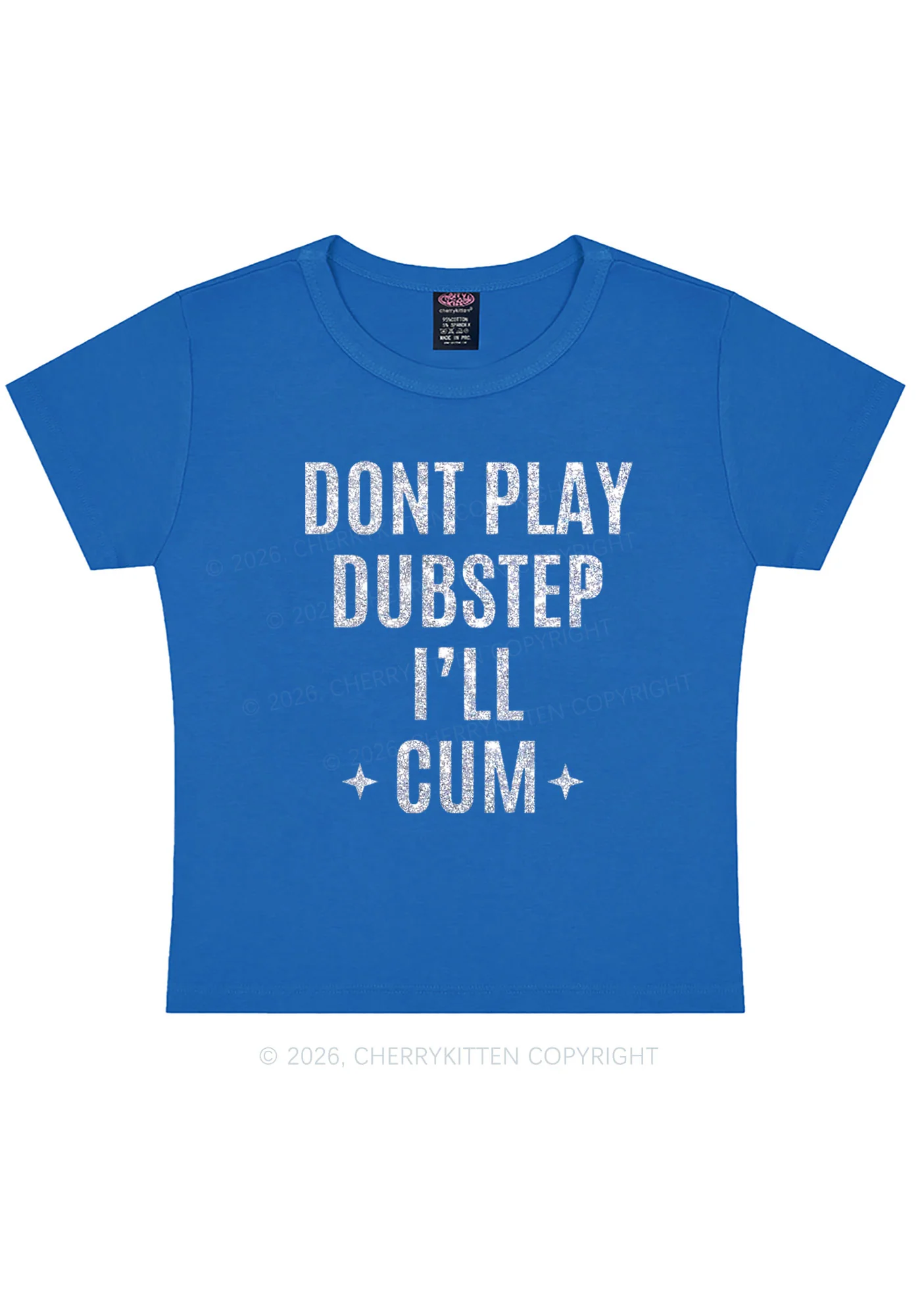 Glitter Dont Play Dubstep Y2K Baby Tee Cherrykitten - Image 7