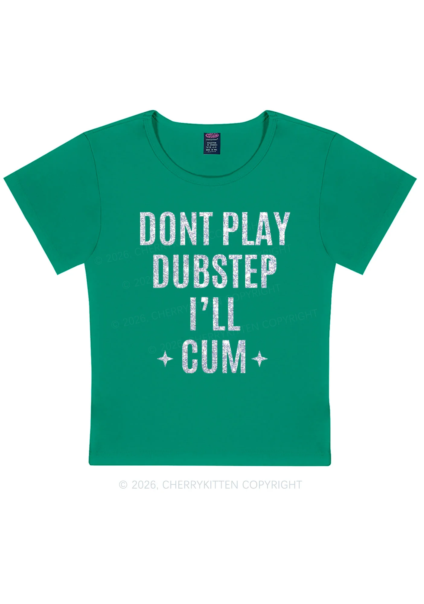 Glitter Dont Play Dubstep Y2K Baby Tee Cherrykitten - Image 8