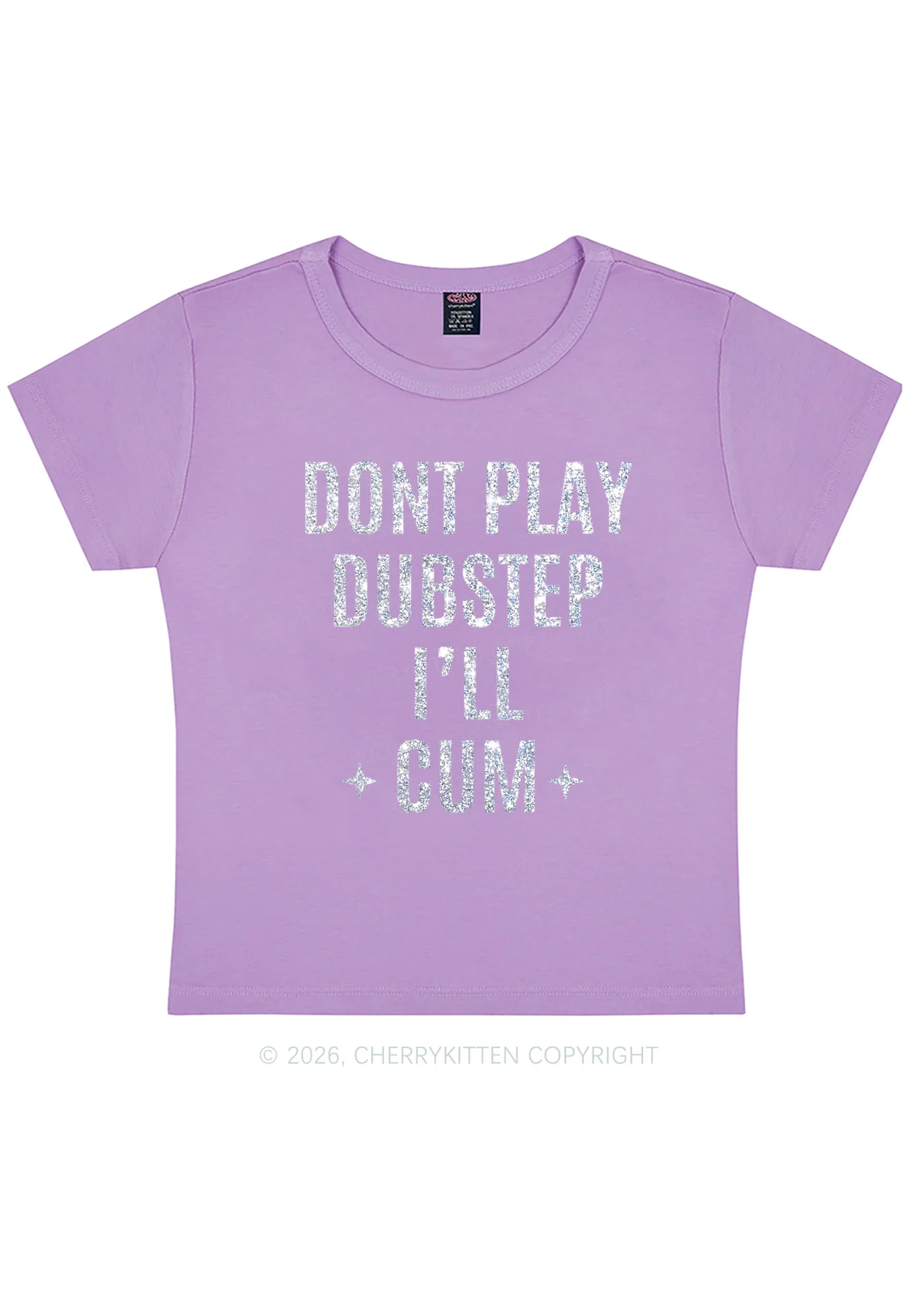 Glitter Dont Play Dubstep Y2K Baby Tee Cherrykitten - Image 9
