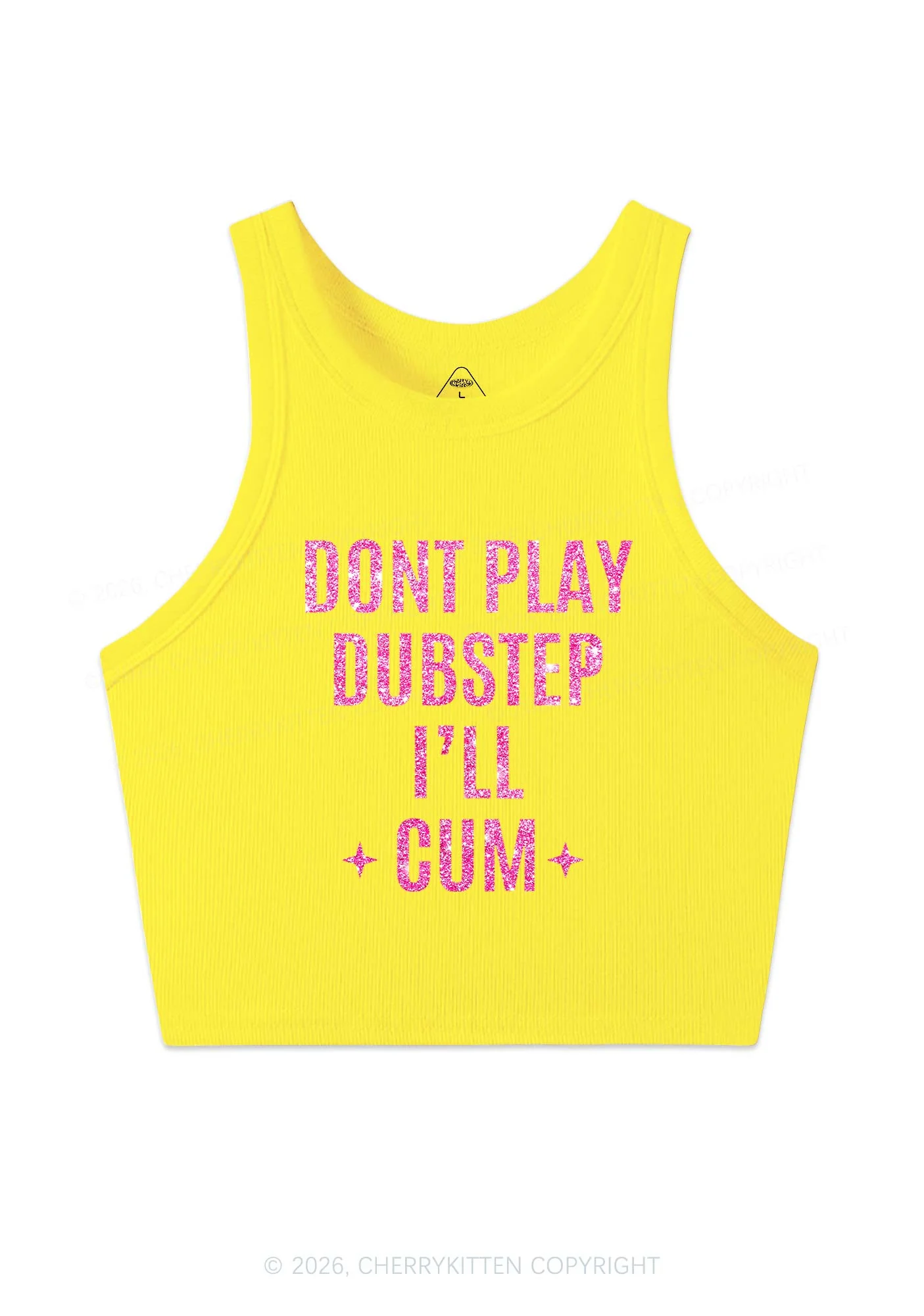 Glitter Dont Play Dubstep Y2K Crop Tank Top Cherrykitten - Image 10
