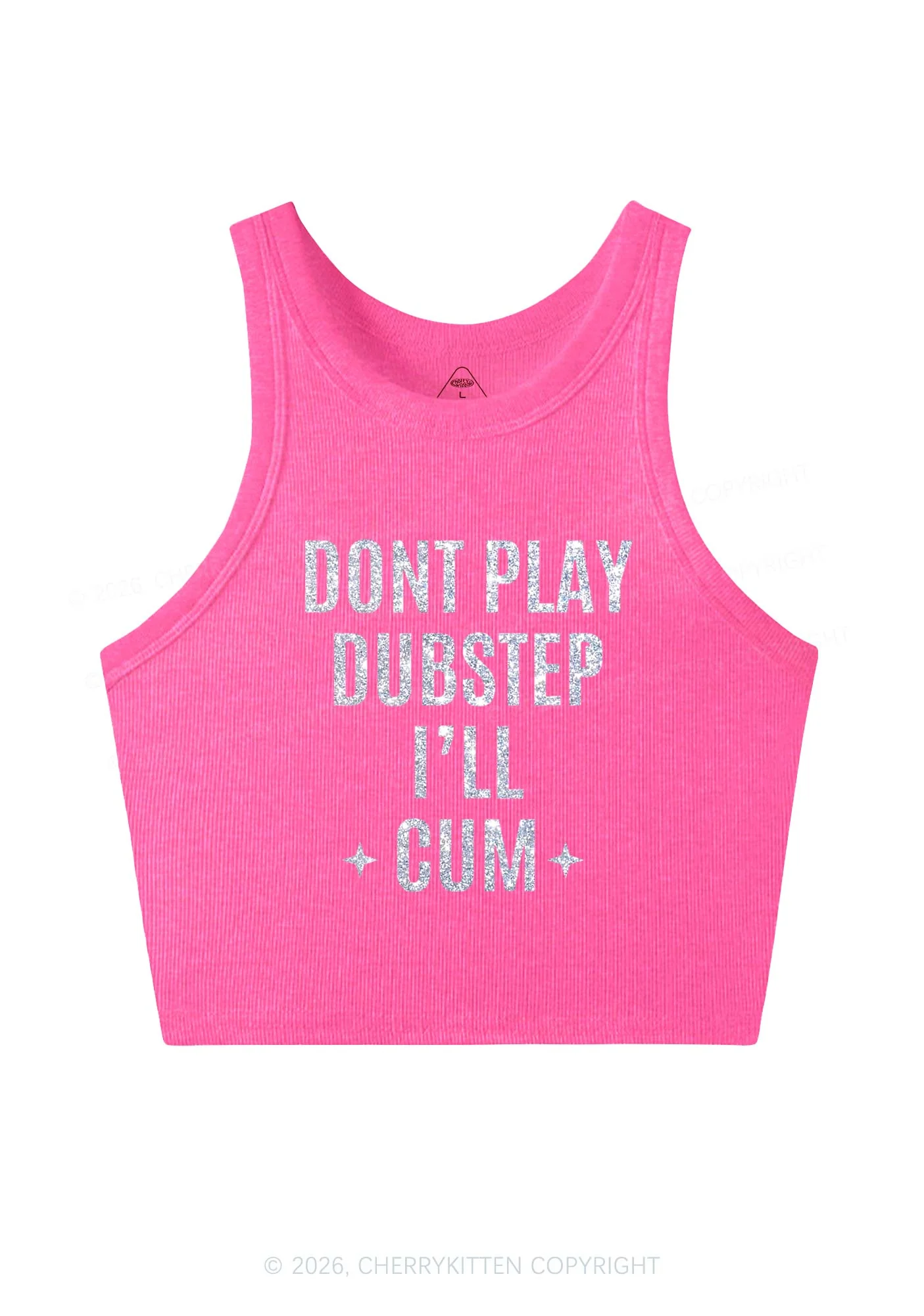 Glitter Dont Play Dubstep Y2K Crop Tank Top Cherrykitten - Image 6