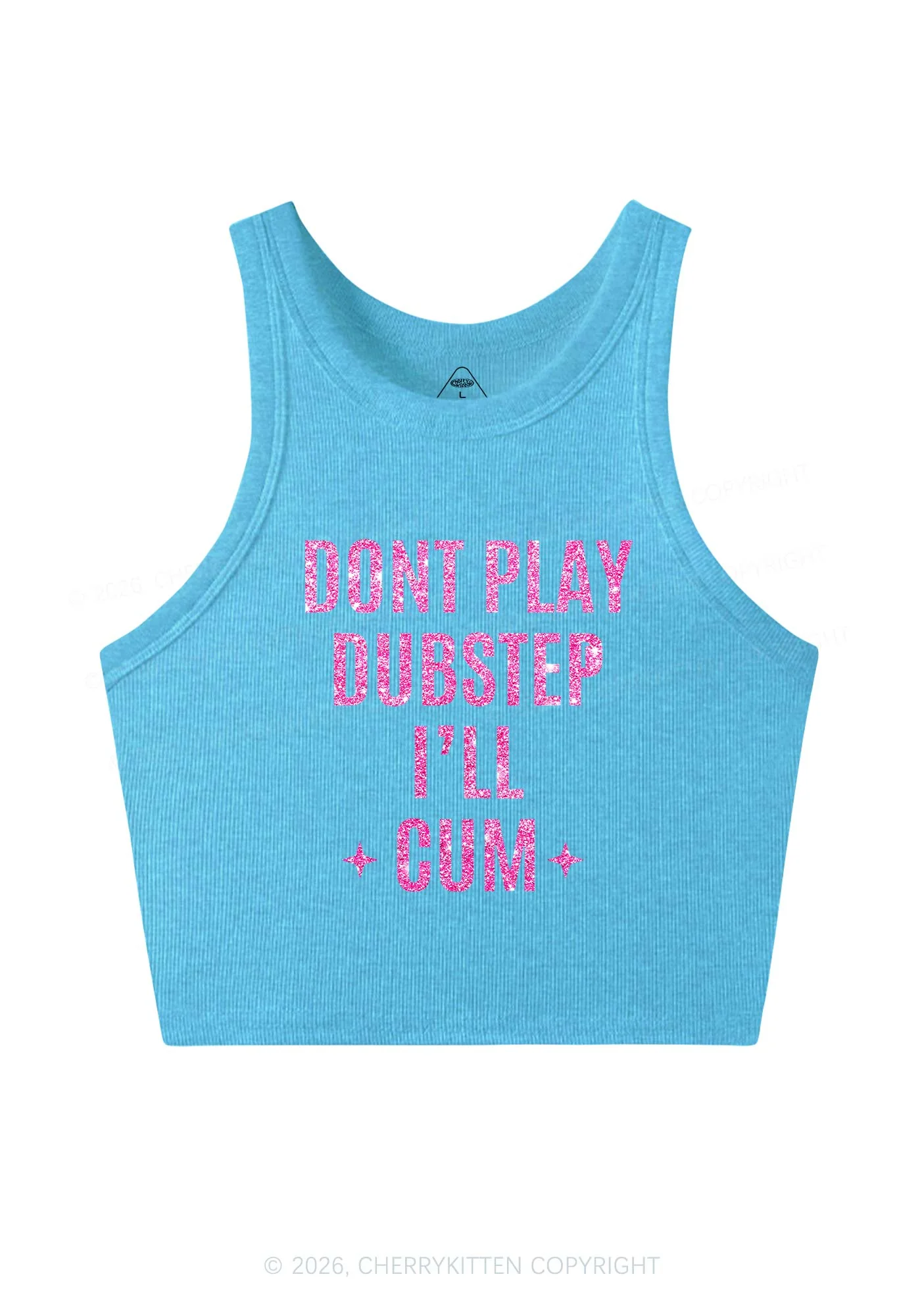 Glitter Dont Play Dubstep Y2K Crop Tank Top Cherrykitten - Image 7