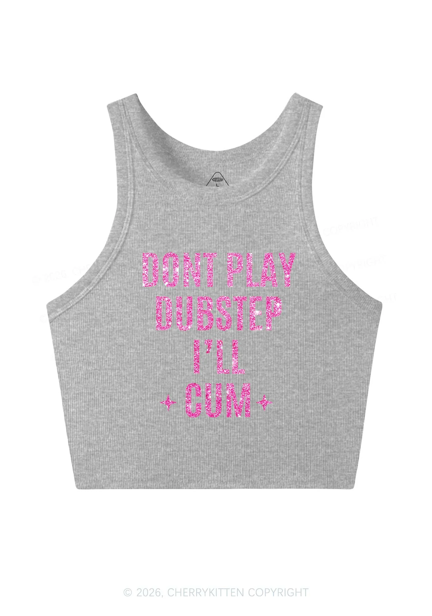 Glitter Dont Play Dubstep Y2K Crop Tank Top Cherrykitten - Image 8
