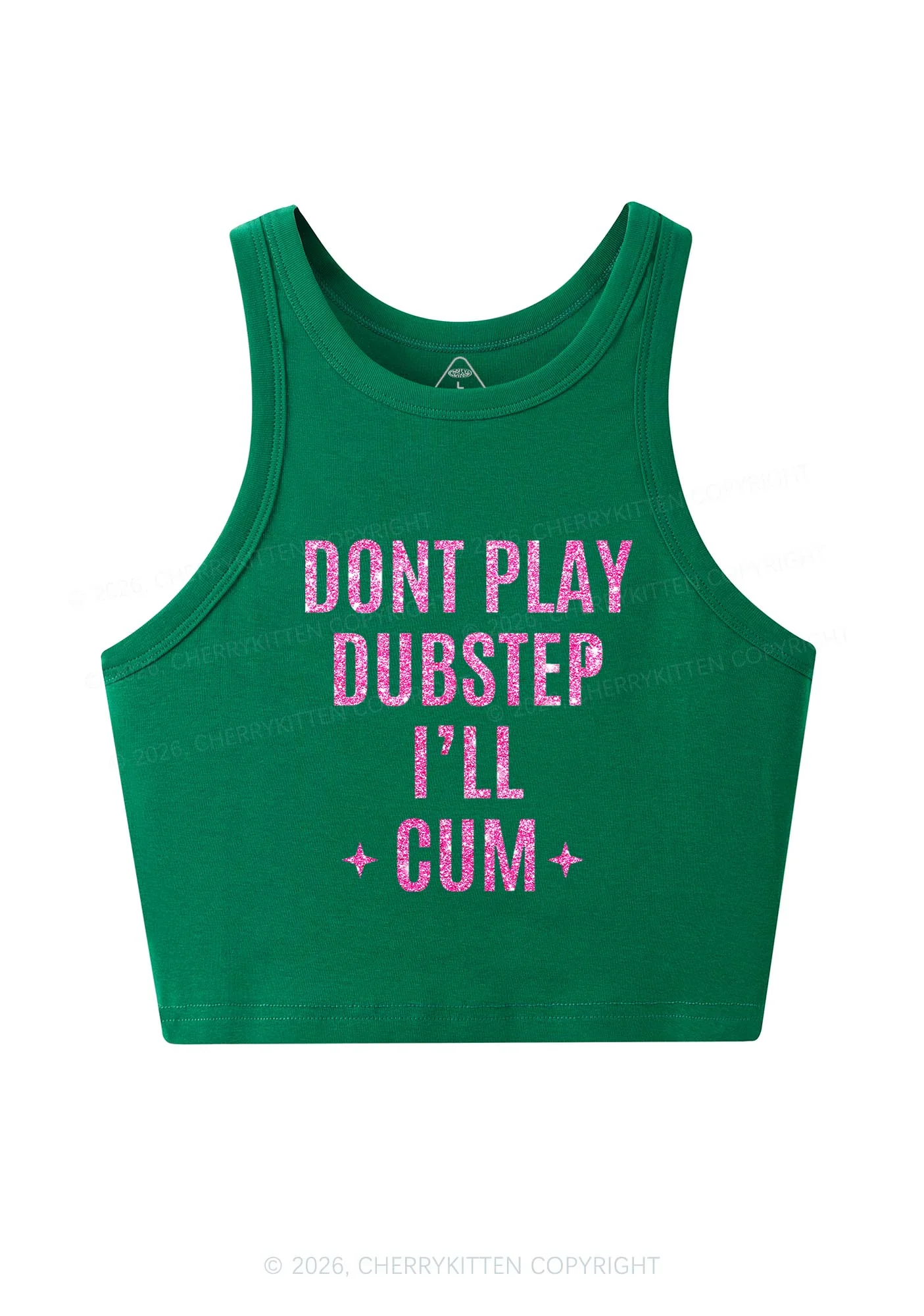 Glitter Dont Play Dubstep Y2K Crop Tank Top Cherrykitten - Image 9
