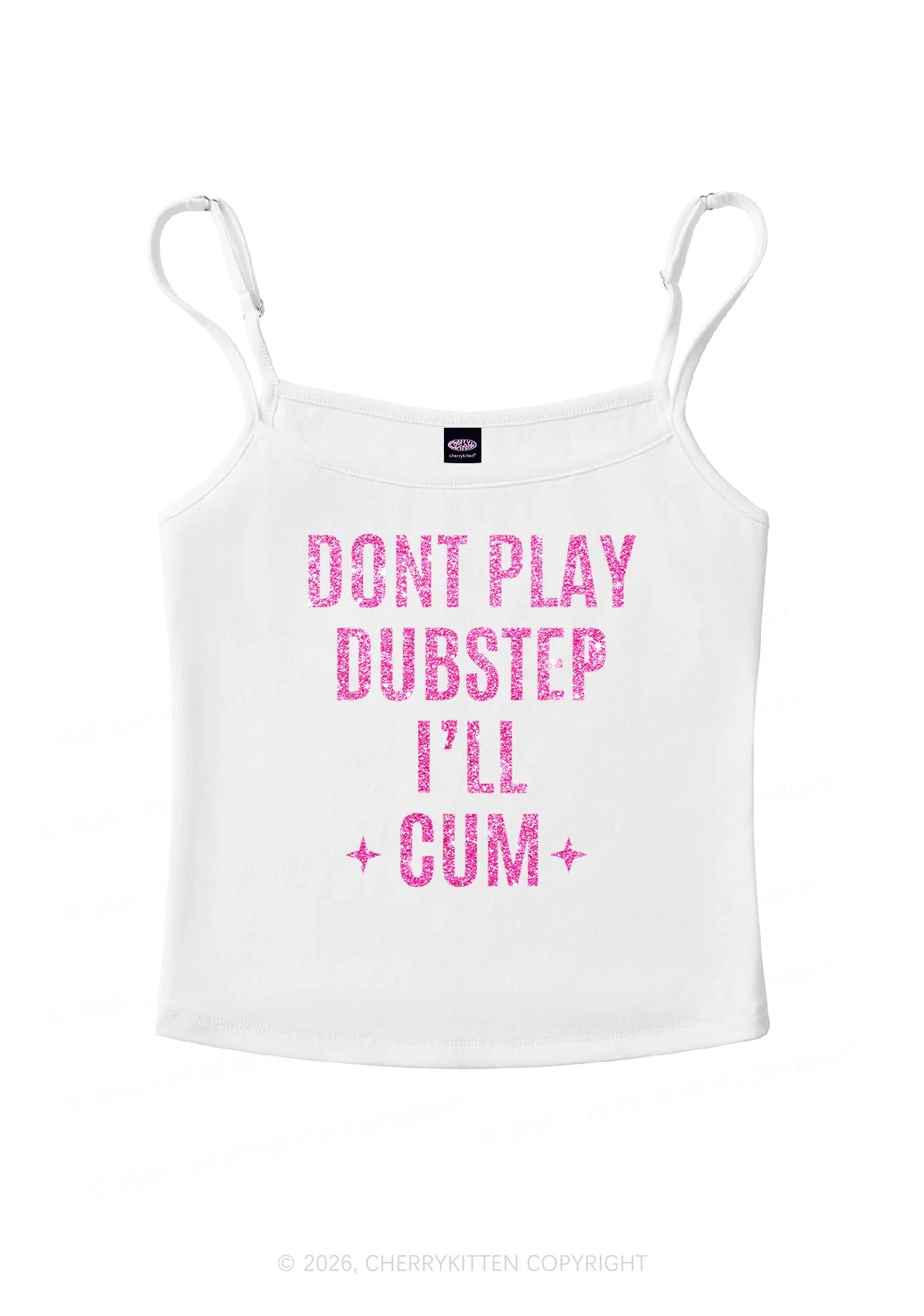 Glitter Dont Play Dubstep Y2K Spaghetti Strap Cami Cherrykitten - Image 5