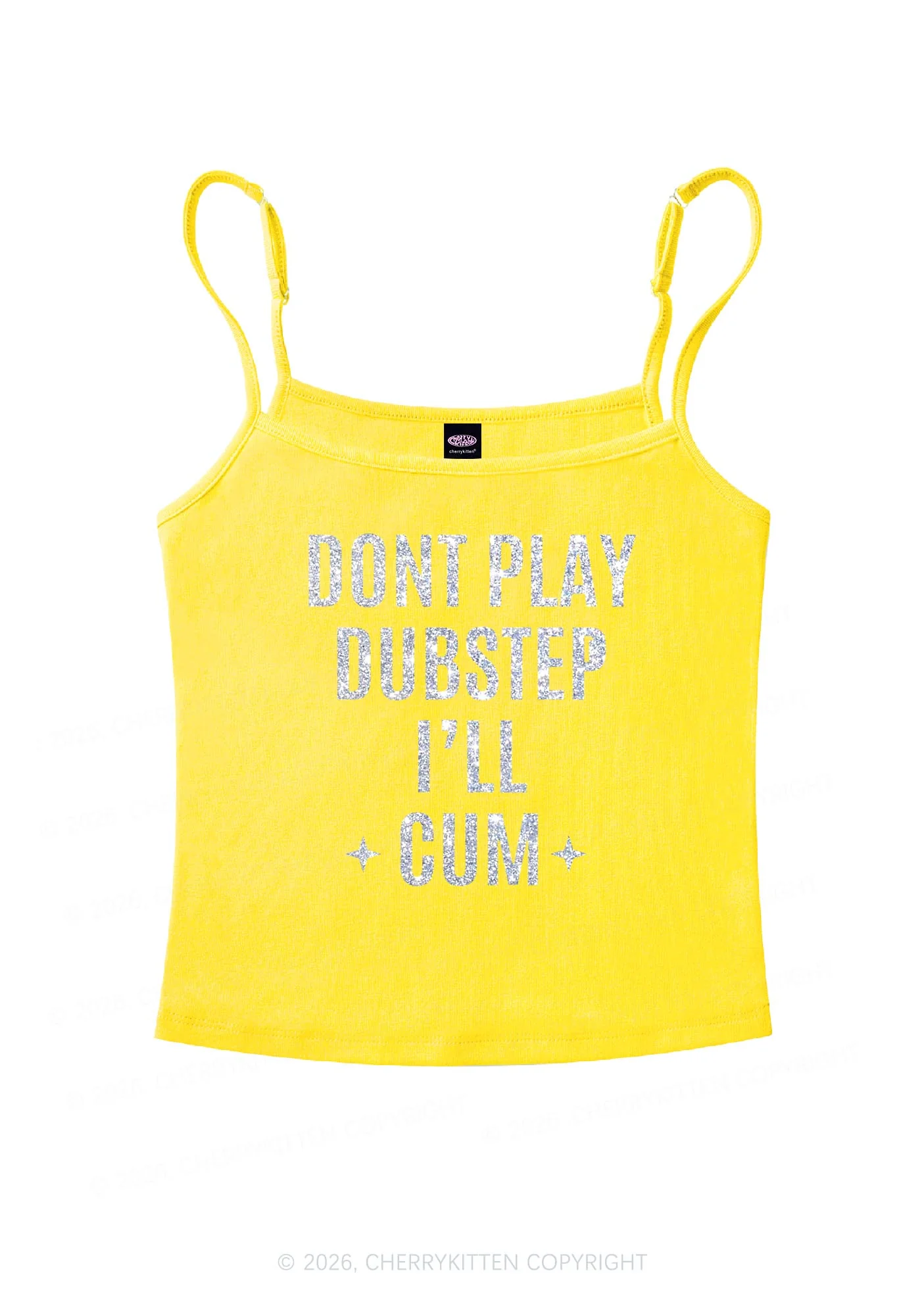 Glitter Dont Play Dubstep Y2K Spaghetti Strap Cami Cherrykitten - Image 6
