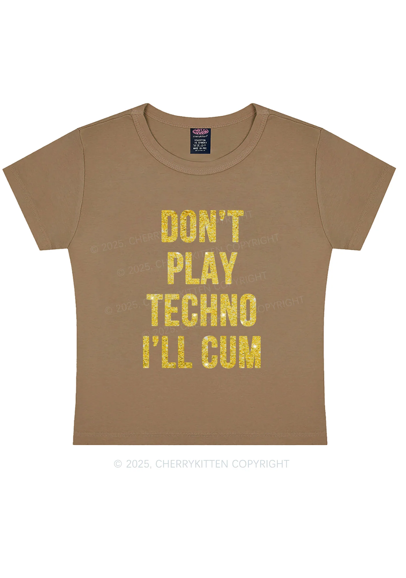 Glitter Dont Play Techno Y2K Baby Tee Cherrykitten - Image 12