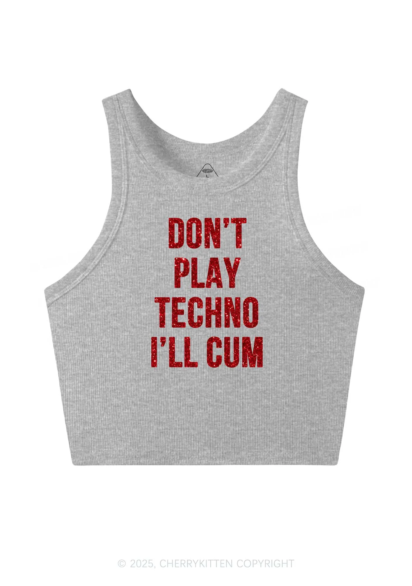 Glitter Dont Play Techno Y2K Crop Tank Top Cherrykitten - Image 5