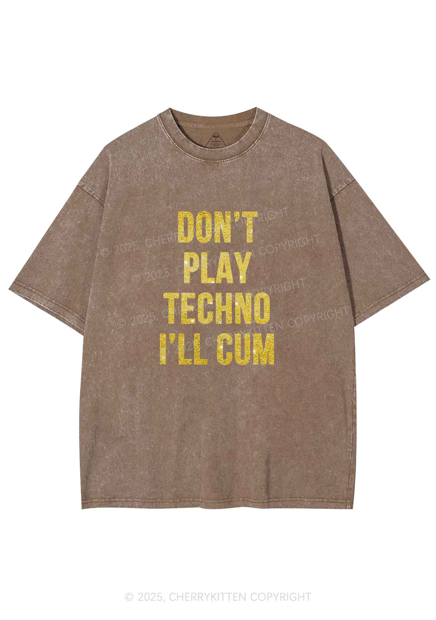 Glitter Dont Play Techno Y2K Shirts Washed Tee Cherrykitten - Image 6
